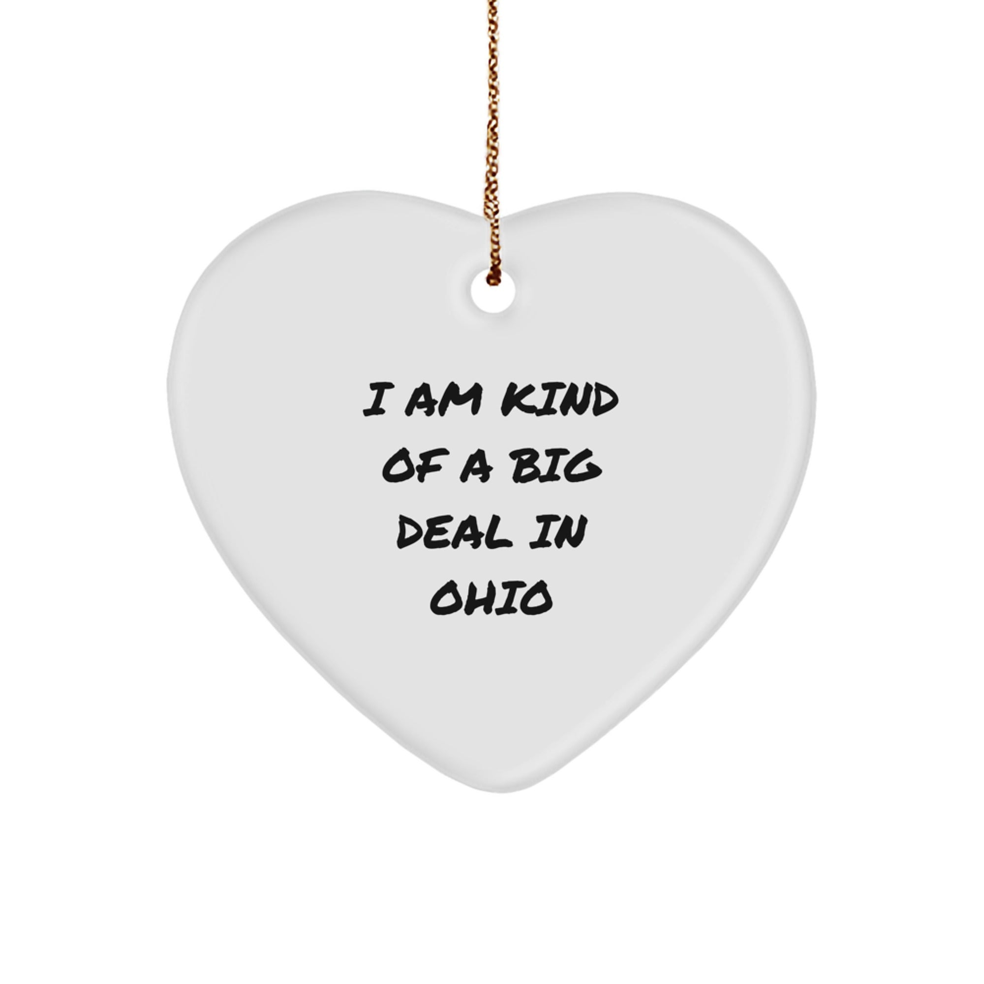 Funny Ohio Heart Ornament Gifts from Friends for Ohio Residents Christmas Unique Finds - Image 1