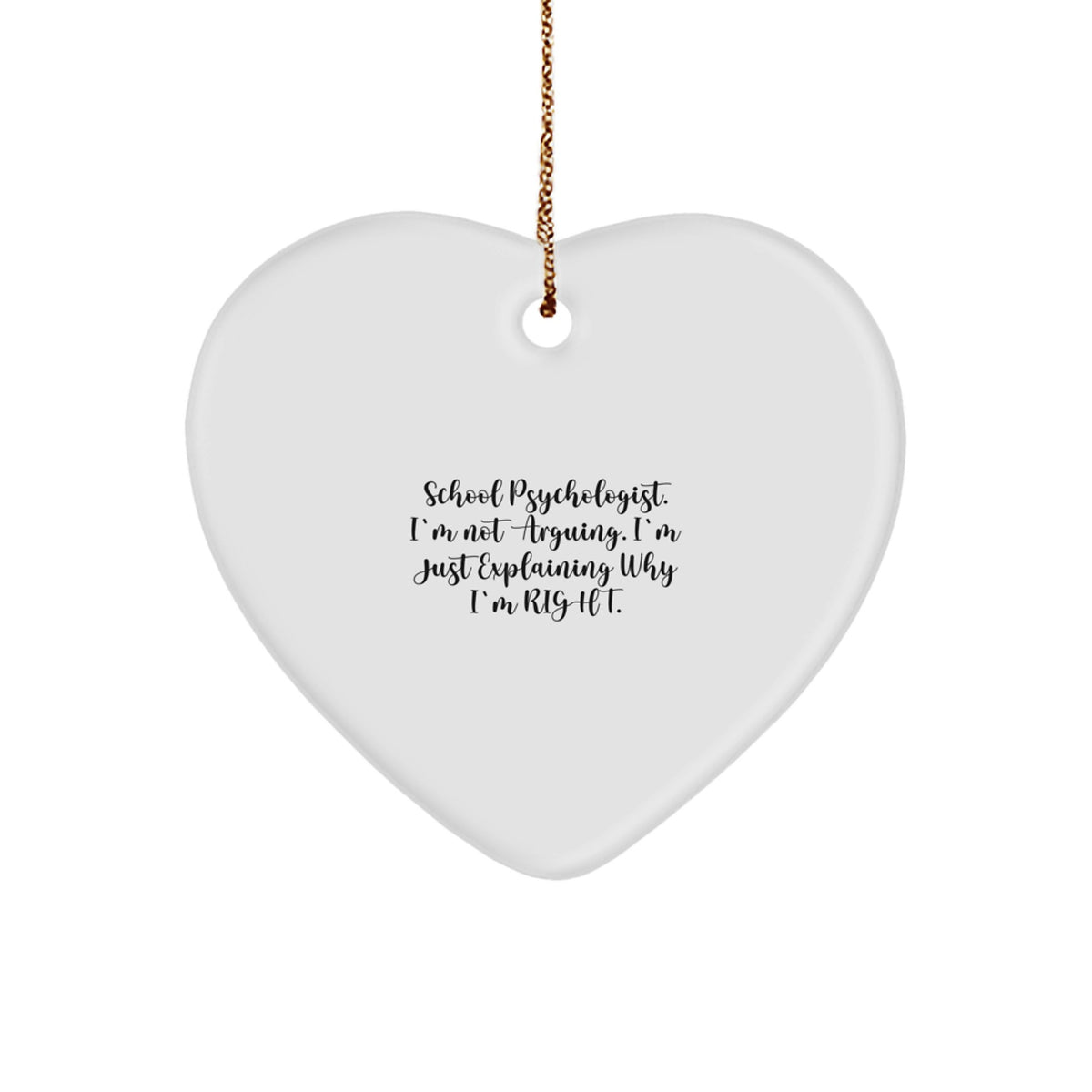 School Psychologist Heart Ornament for Family Treasure Christmas Gift - Image 1