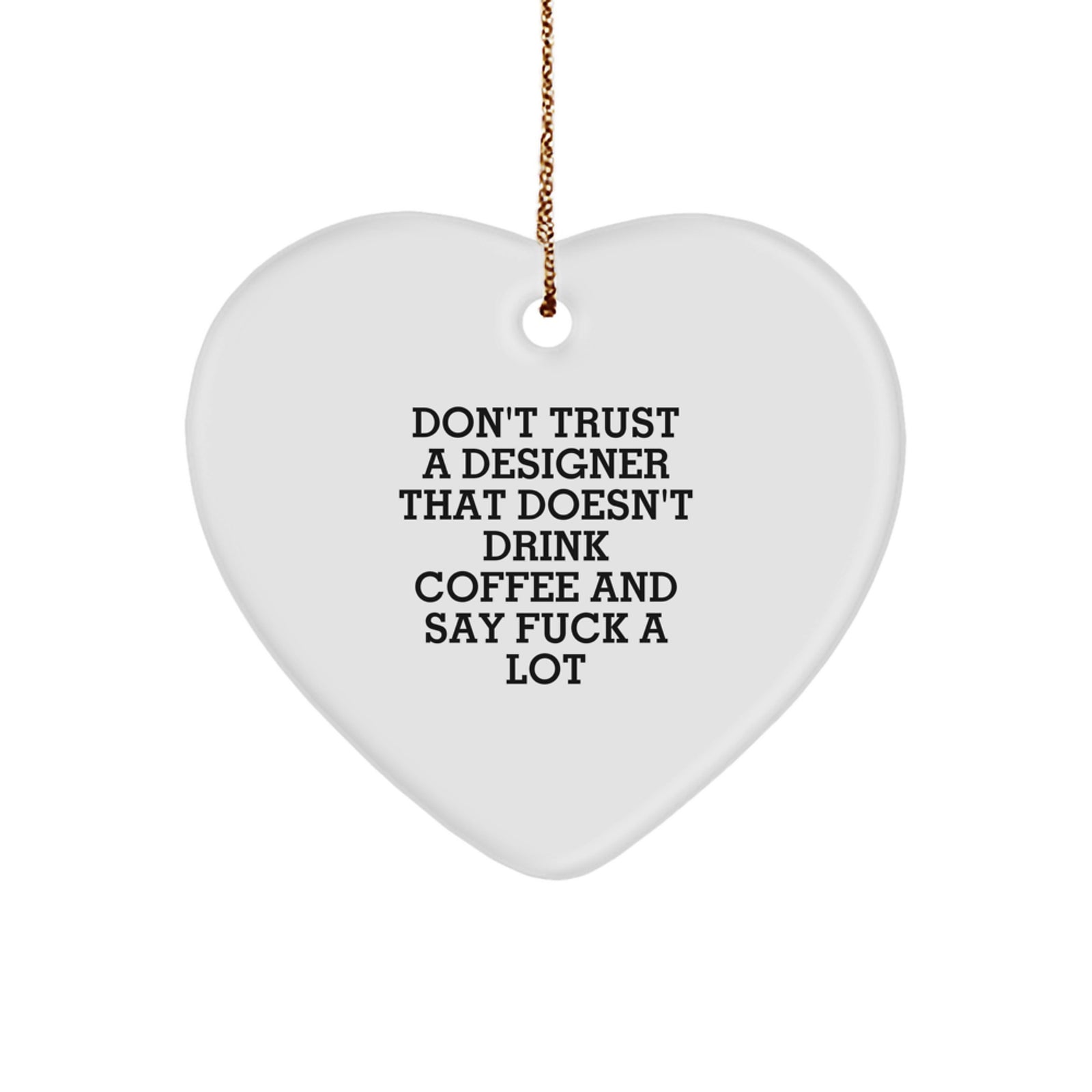 Funny Designer Gifts for Him - Heart Ornament, Perfect Christmas Unique Gifts from Men, Coffee Lovers, Best Friends - Image 1