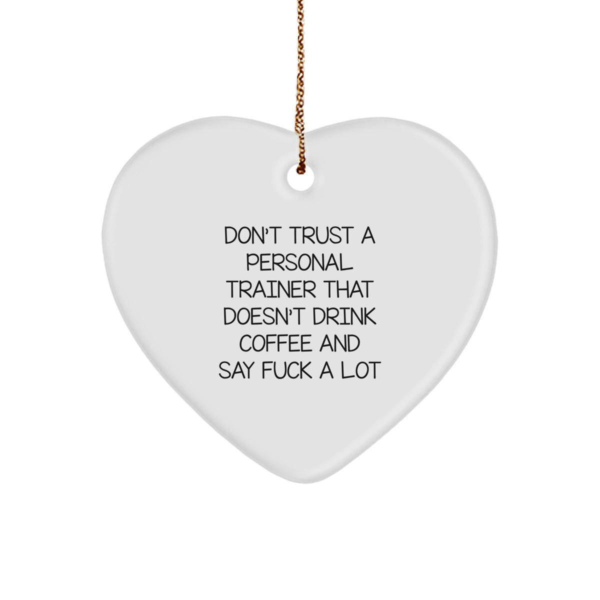 Funny Personal Trainer Gift Ideas for Men Friends Coworkers Christmas Unique Heart Ornaments with Quote Gifts from Family - Image 1