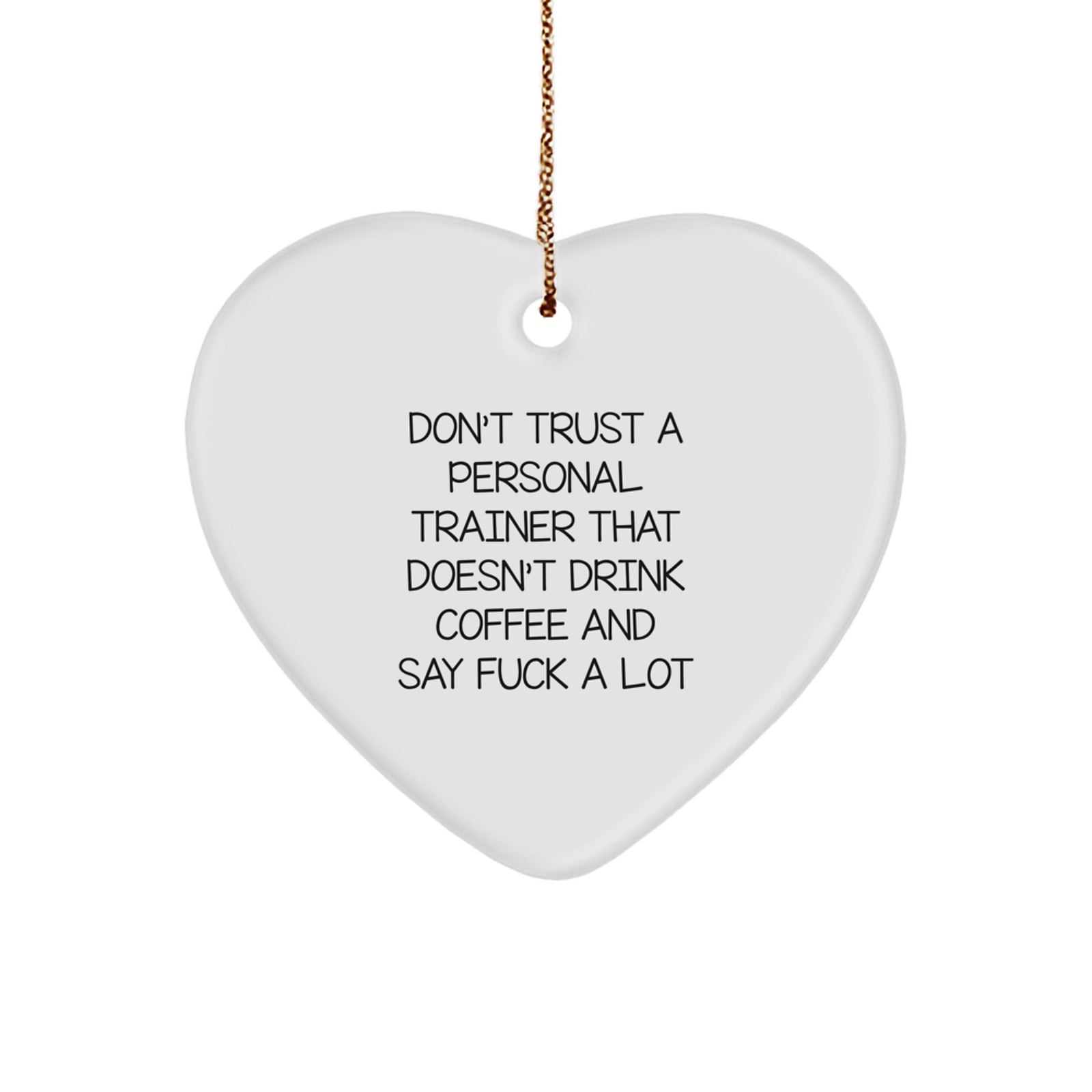 Funny Personal Trainer Gift Ideas for Men Friends Coworkers Christmas Unique Heart Ornaments with Quote Gifts from Family - Image 1