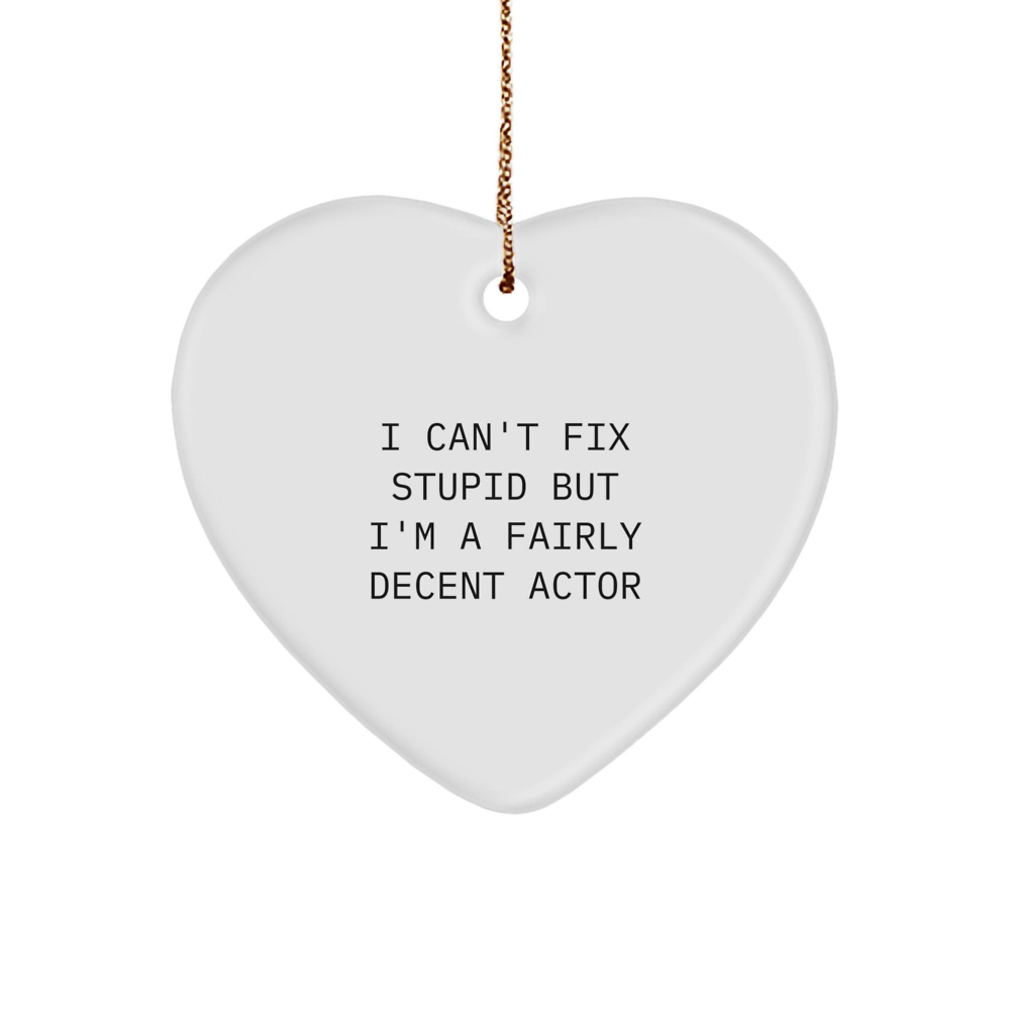 Funny Actor Heart Ornament Gifts from Men to Men for Actor Friends Christmas Unique - Image 1