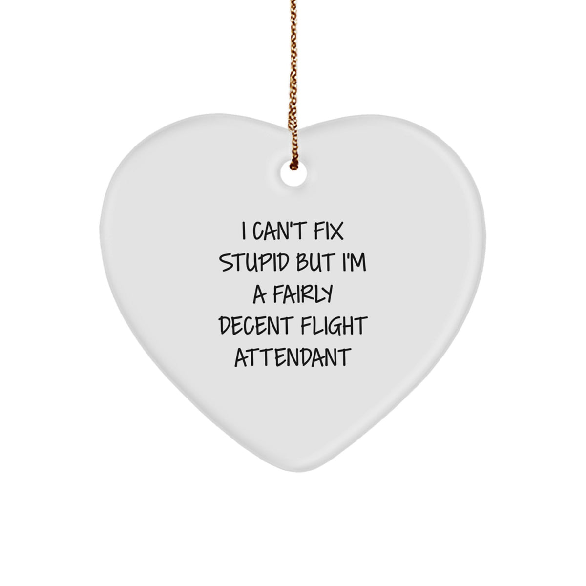 Funny Flight Attendant Heart Ornament Gifts from Friends for Coworkers, Christmas Unique Gift Ideas for Men Women - Image 1