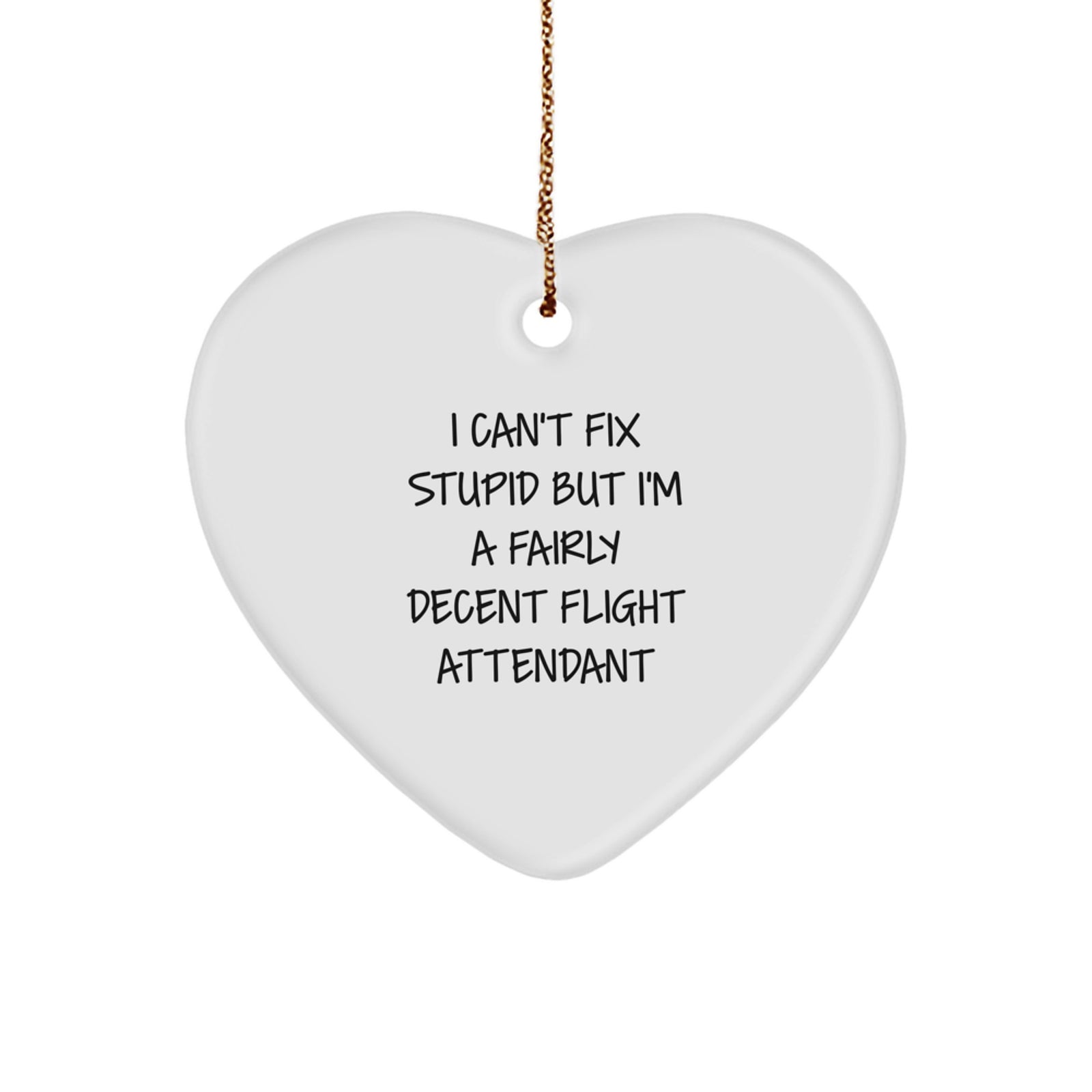 Funny Flight Attendant Heart Ornament Gifts from Friends for Coworkers, Christmas Unique Gift Ideas for Men Women - Image 1