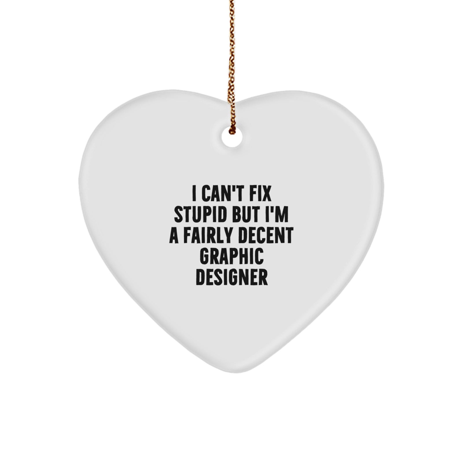 Funny Graphic Designer Heart Ornament Gifts from Friends to Family this Christmas - Image 1