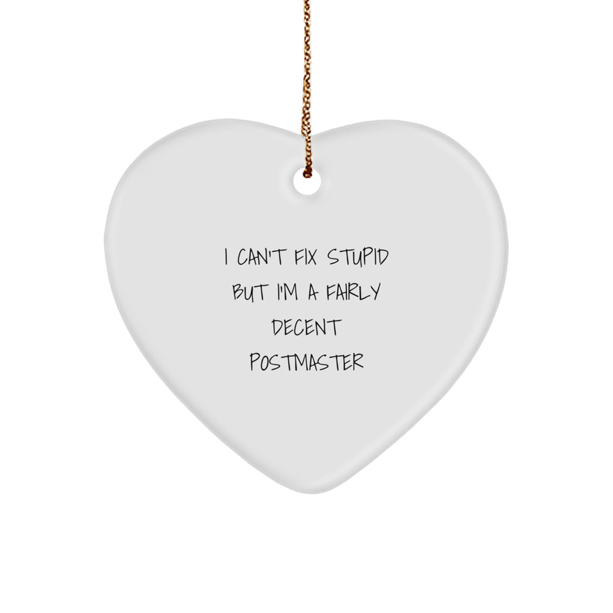Funny Postmaster Gifts from Friends - Heart Ornament for Christmas Unique Gifts for Postmaster Man - Image 1