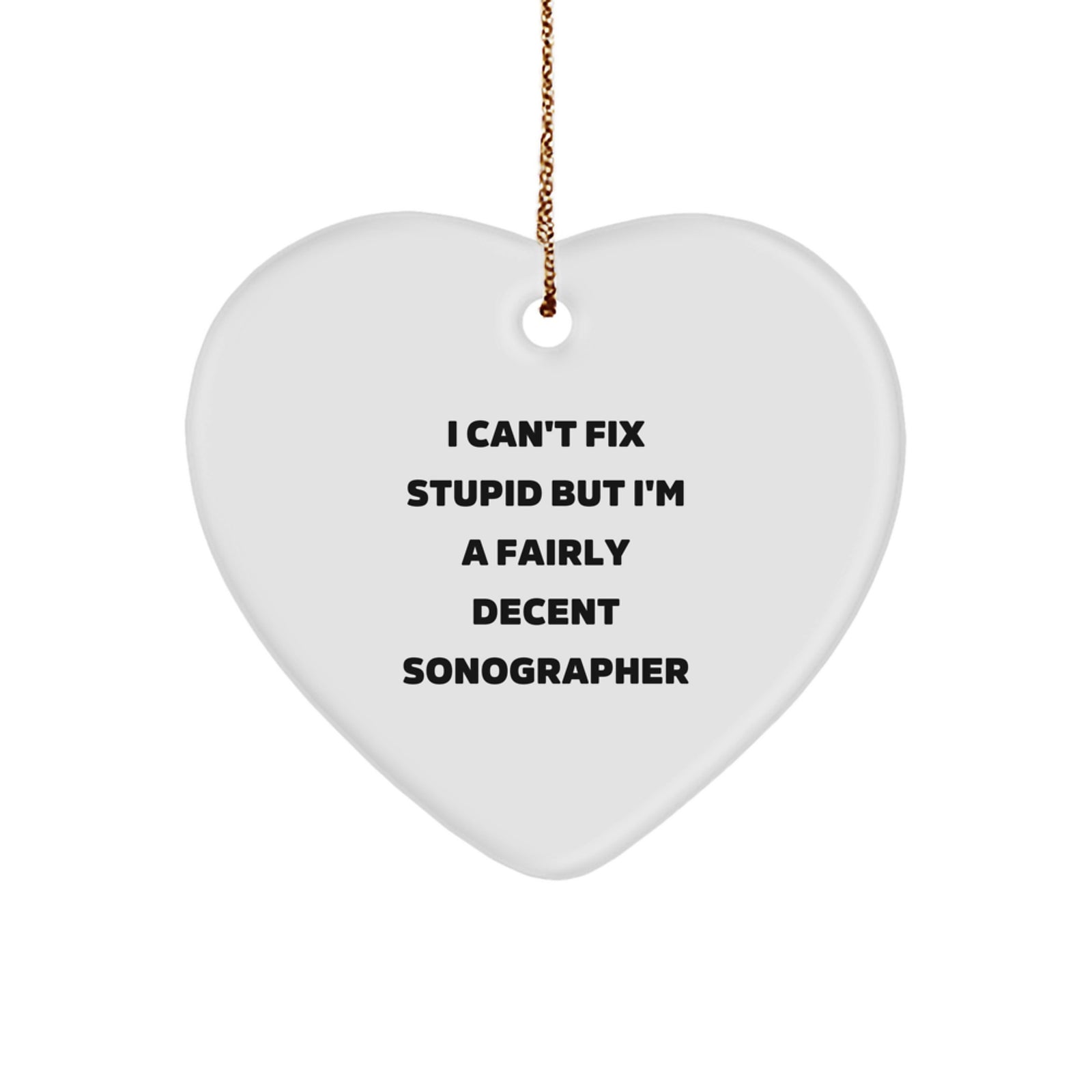 Funny Sonographer Gifts from Men to Women Friends Christmas Unique Gifts for Sonographer Heart Ornament - Image 1