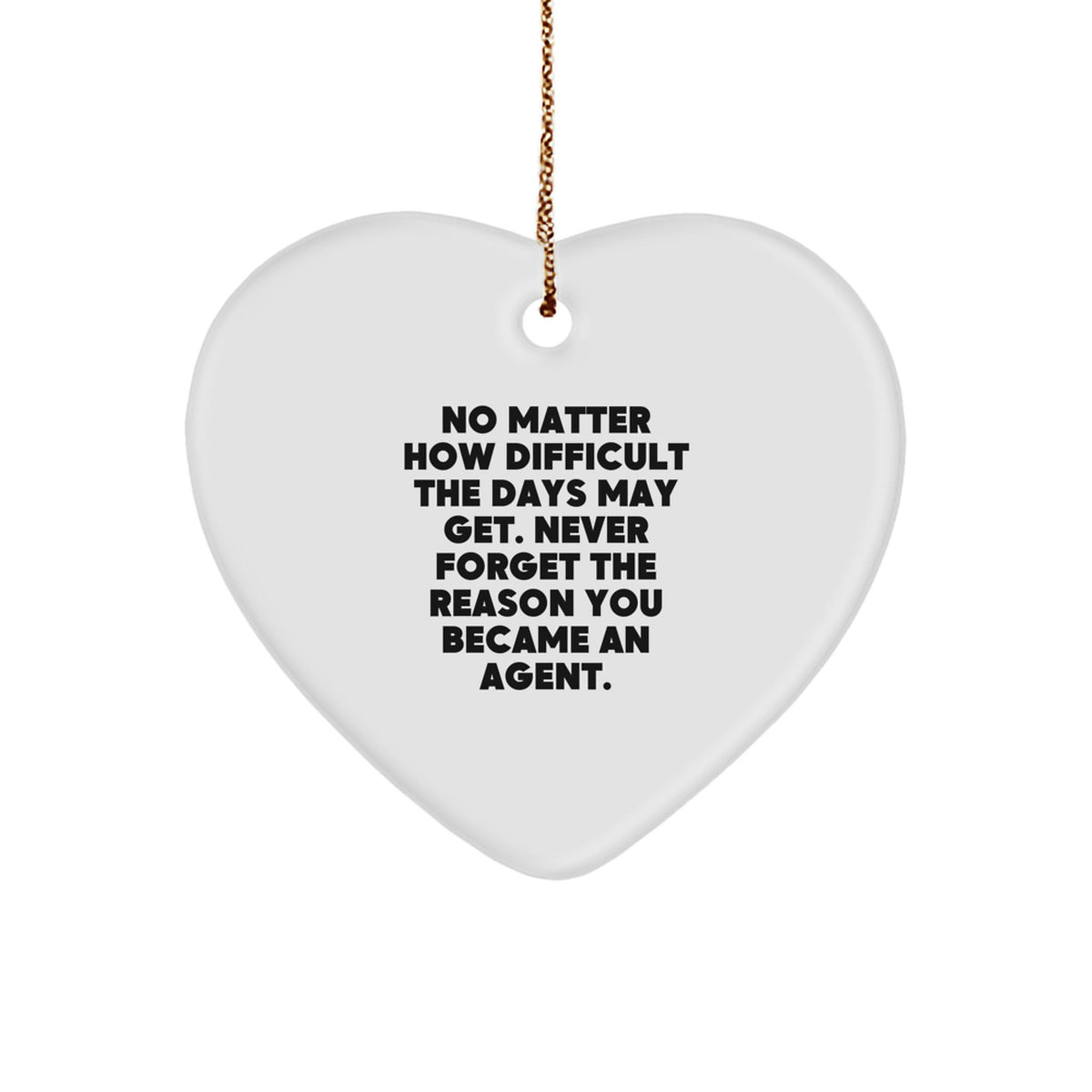 Funny Agent Heart Ornament Gifts from Men for Agent Friends, Unique Christmas Unique Gifts for Agent Men, Inspiring Agent Heart Shaped Ornament - Image 1