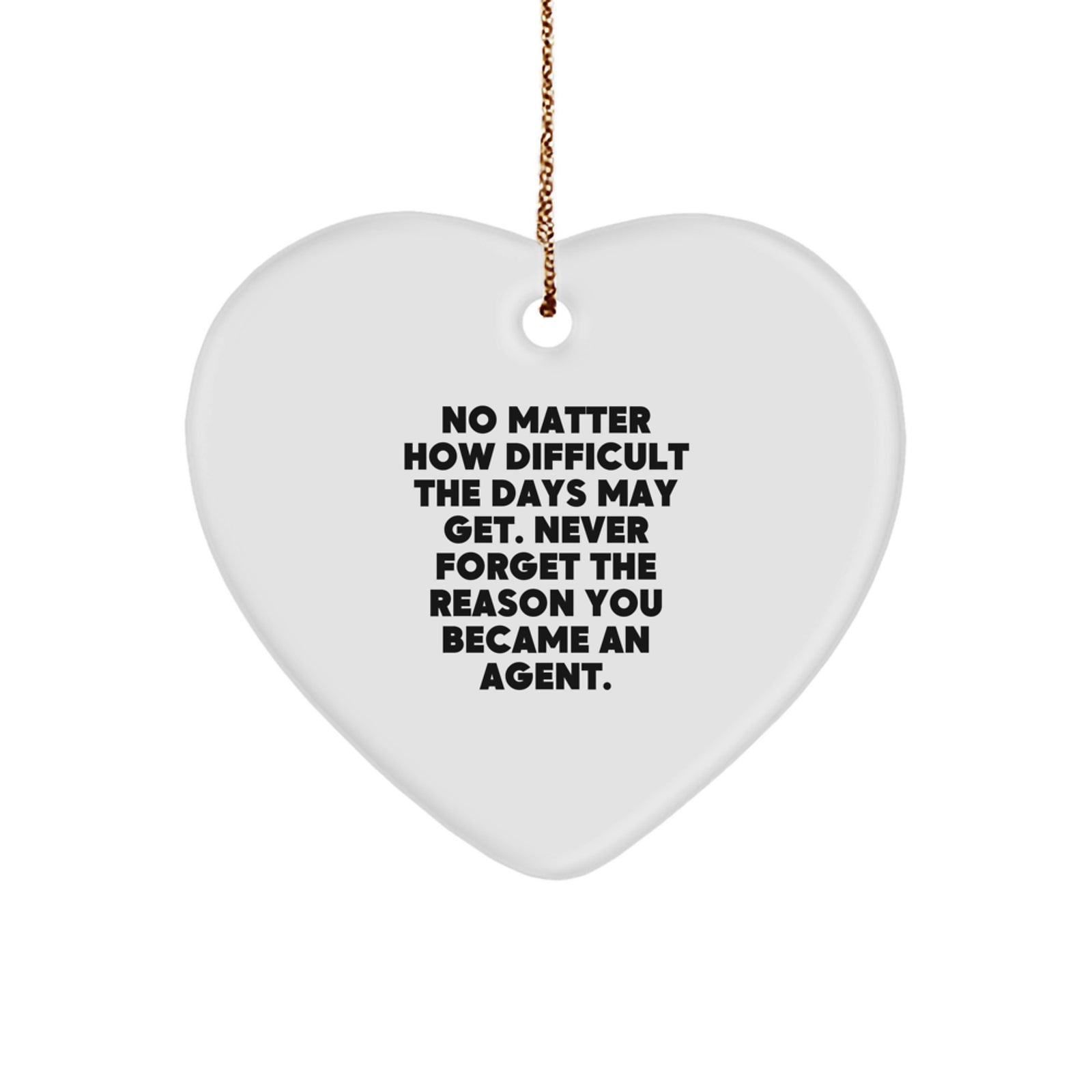 Funny Agent Heart Ornament Gifts from Men for Agent Friends, Unique Christmas Unique Gifts for Agent Men, Inspiring Agent Heart Shaped Ornament - Image 1