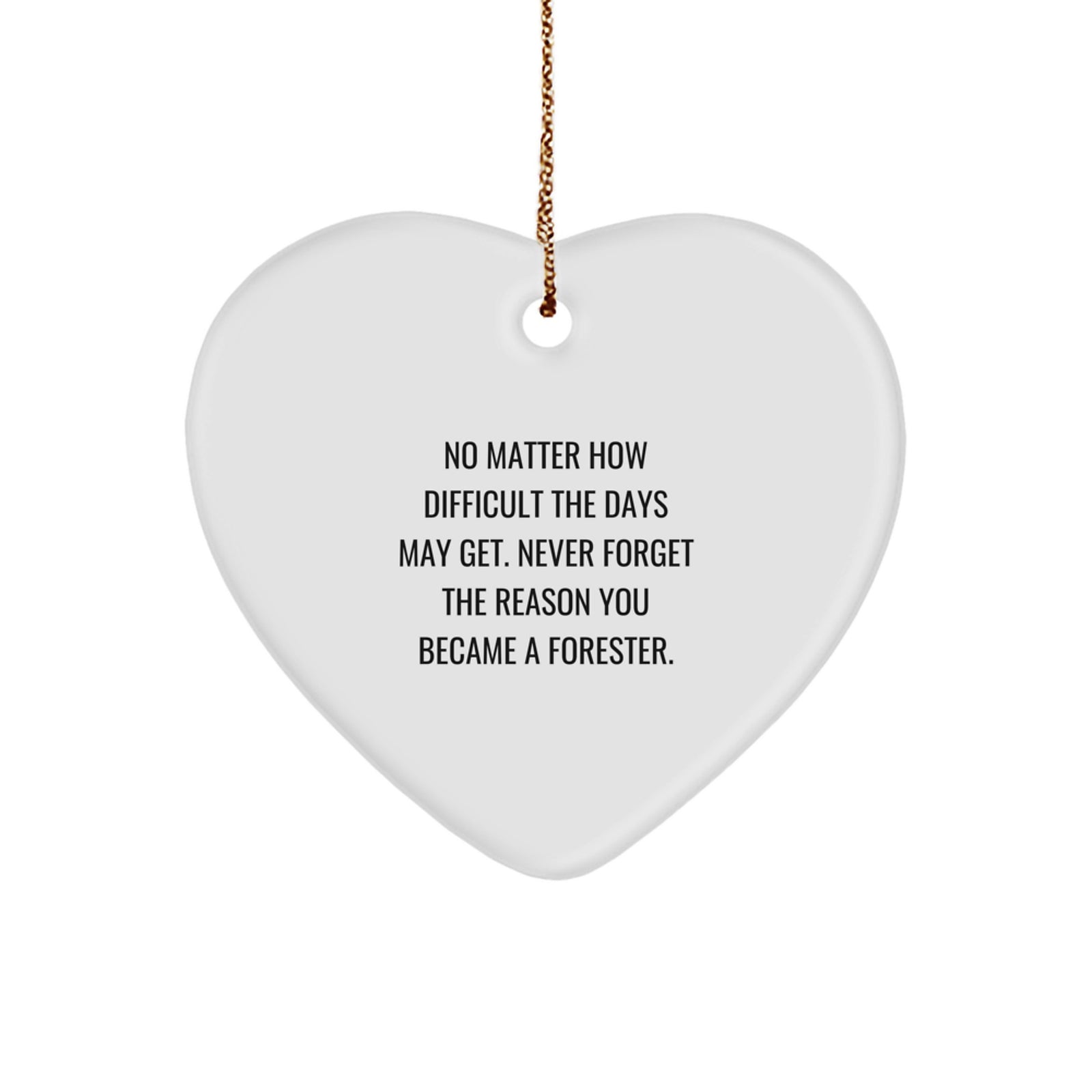 Motivational Forester Gifts from Friends, Heart Ornament for Forester, Never Forget the Reason You Became a Forester at Christmas - Image 1