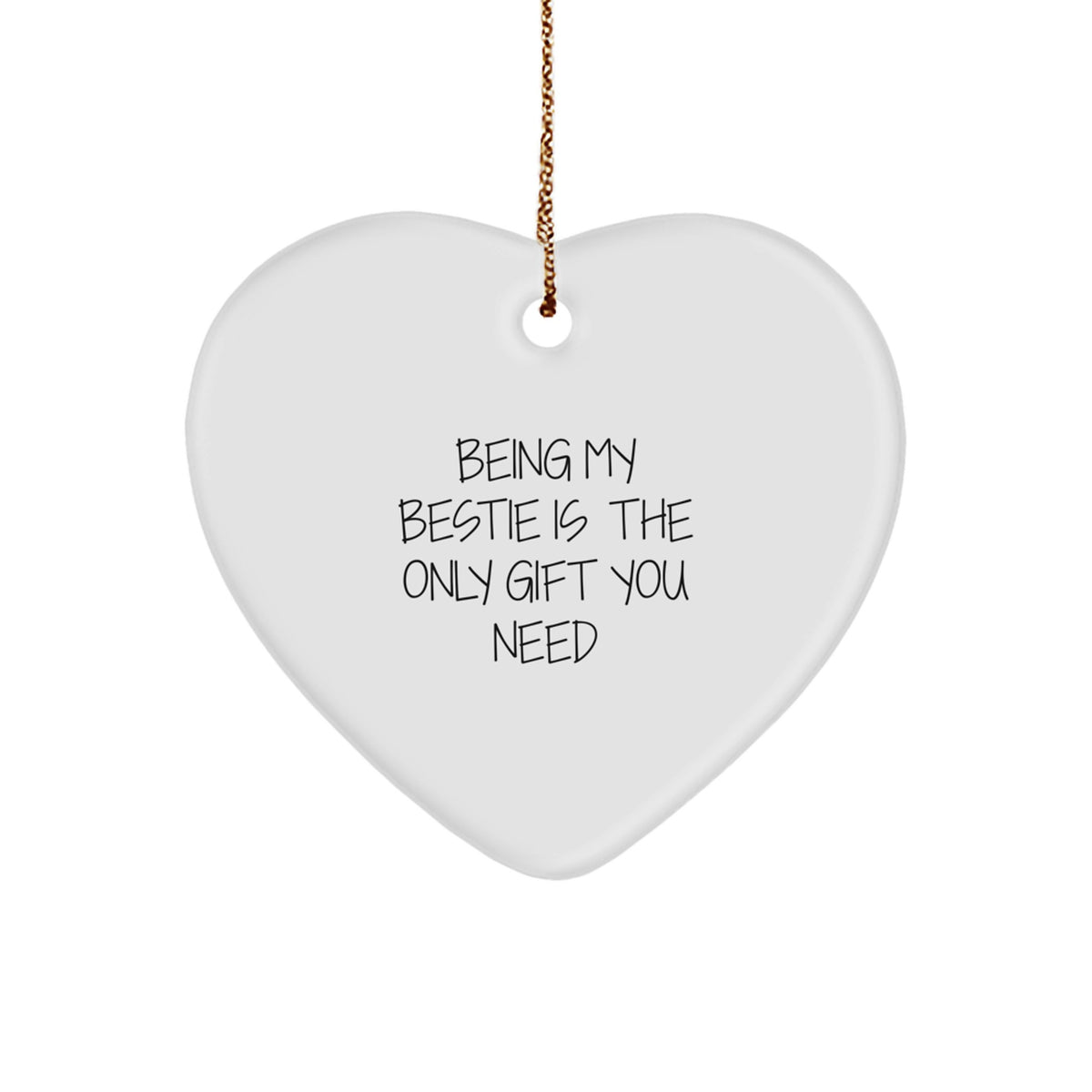 Funny Bestie Gifts for Her, Heart Ornament with Bestie Quote, Christmas Unique Bestie Best Friend Gift from Women - Image 1