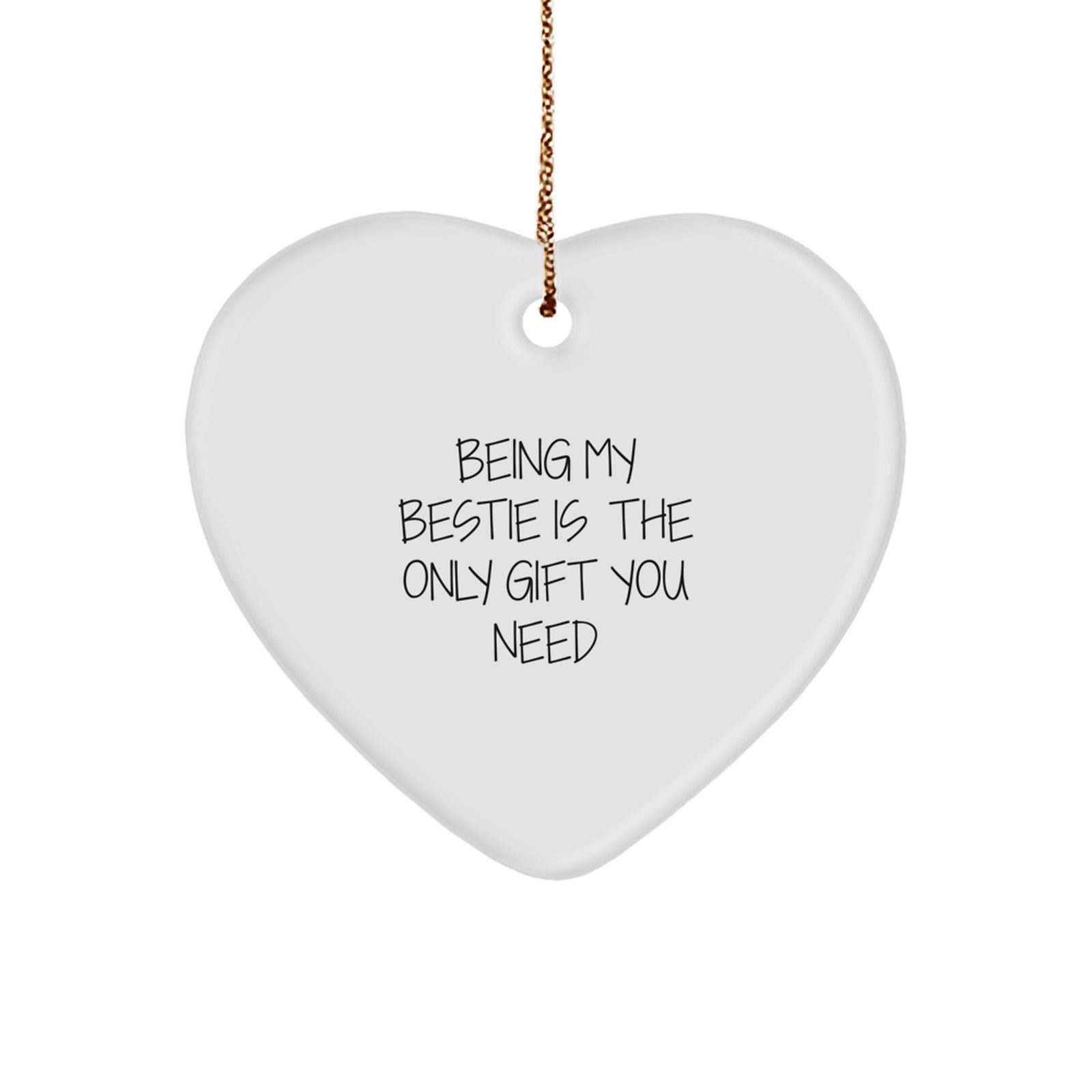 Funny Bestie Gifts for Her, Heart Ornament with Bestie Quote, Christmas Unique Bestie Best Friend Gift from Women - Image 1