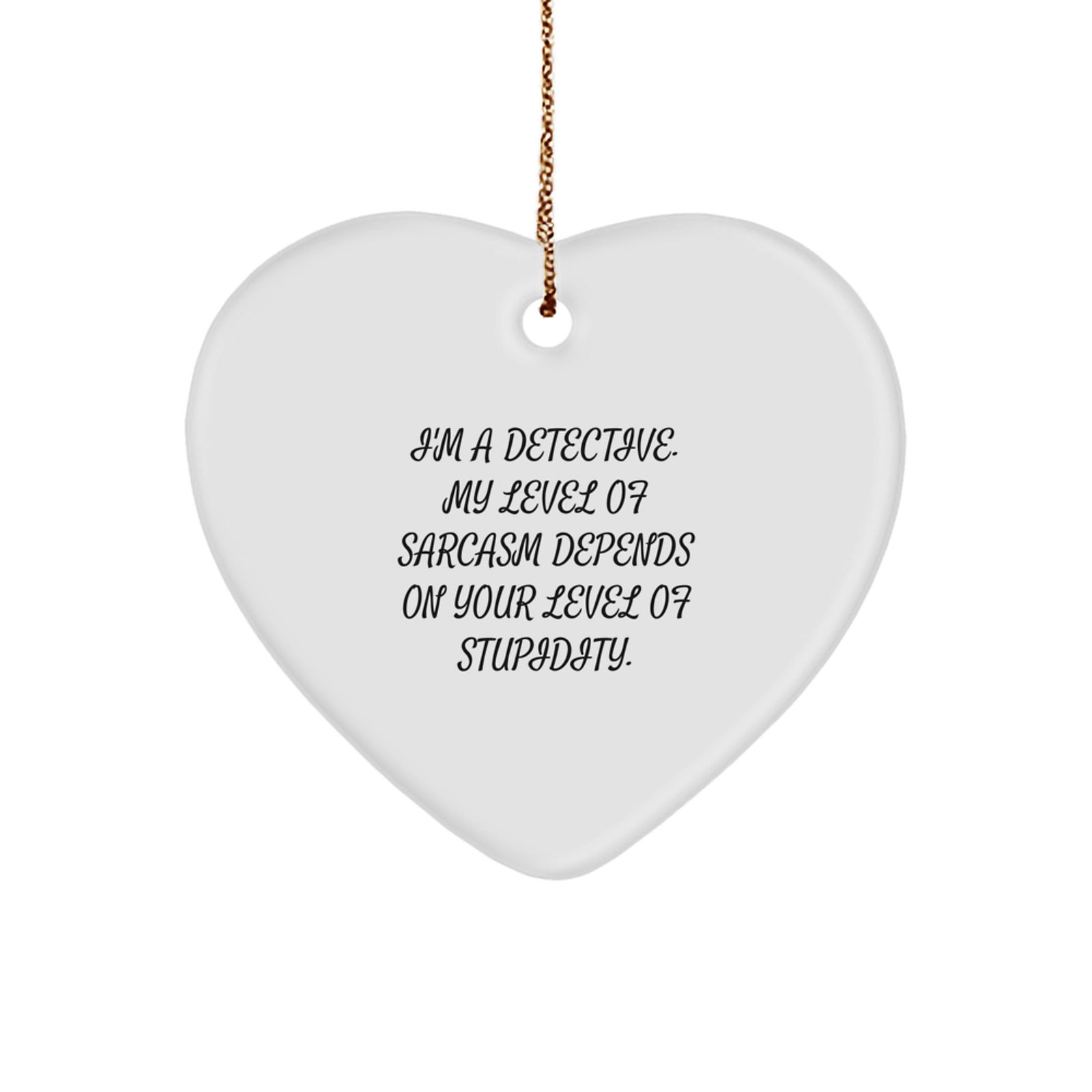Funny Detective Heart Ornament Gifts from Men - Gifts for Detective Friends and Family at Christmas Unique Gifts - Image 1
