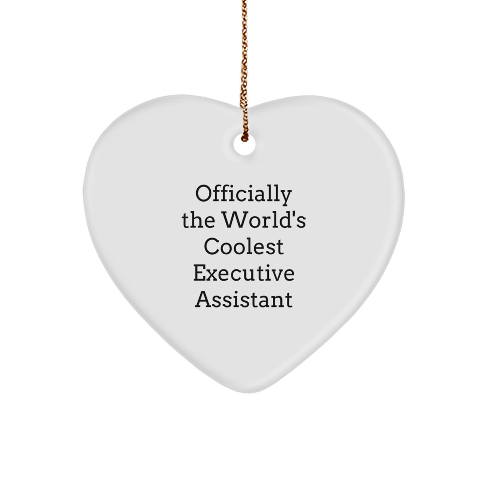 Funny Executive Assistant Gifts, 'Officially The World's Coolest Executive Assistant' Heart Ornament for Men, Women, Coworkers, Friends, Family, Christmas Unique Gifts from Loved Ones - Image 1