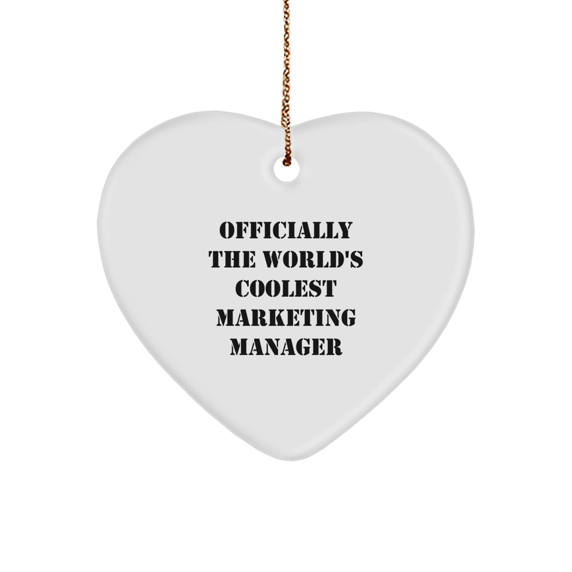 Marketing Manager Heart Ornament Gifts from Friends, Officially The 'World's Coolest' Christmas Unique Decorations for Men, Women, Coworkers, Family - Image 1
