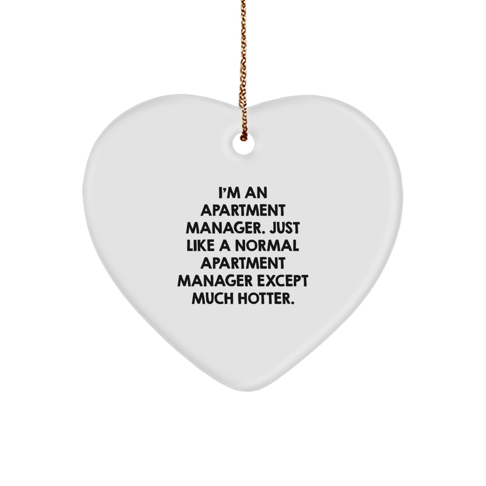 Funny Apartment Manager Gifts for Christmas - Heart Ornament from Your Favorite Men, Women, Friends, or Coworkers - Cute Heart-Shaped Decorations for Apartment Managers - Image 1