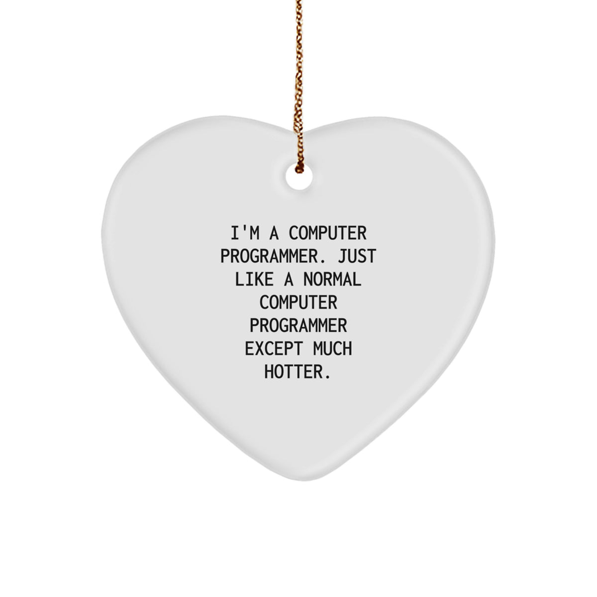 Funny Computer Programmer Gifts, Heart Ornament, Christmas Unique Presents for Him, I'm a Hot Computer Programmer, Gifts from Friends to Family - Image 1