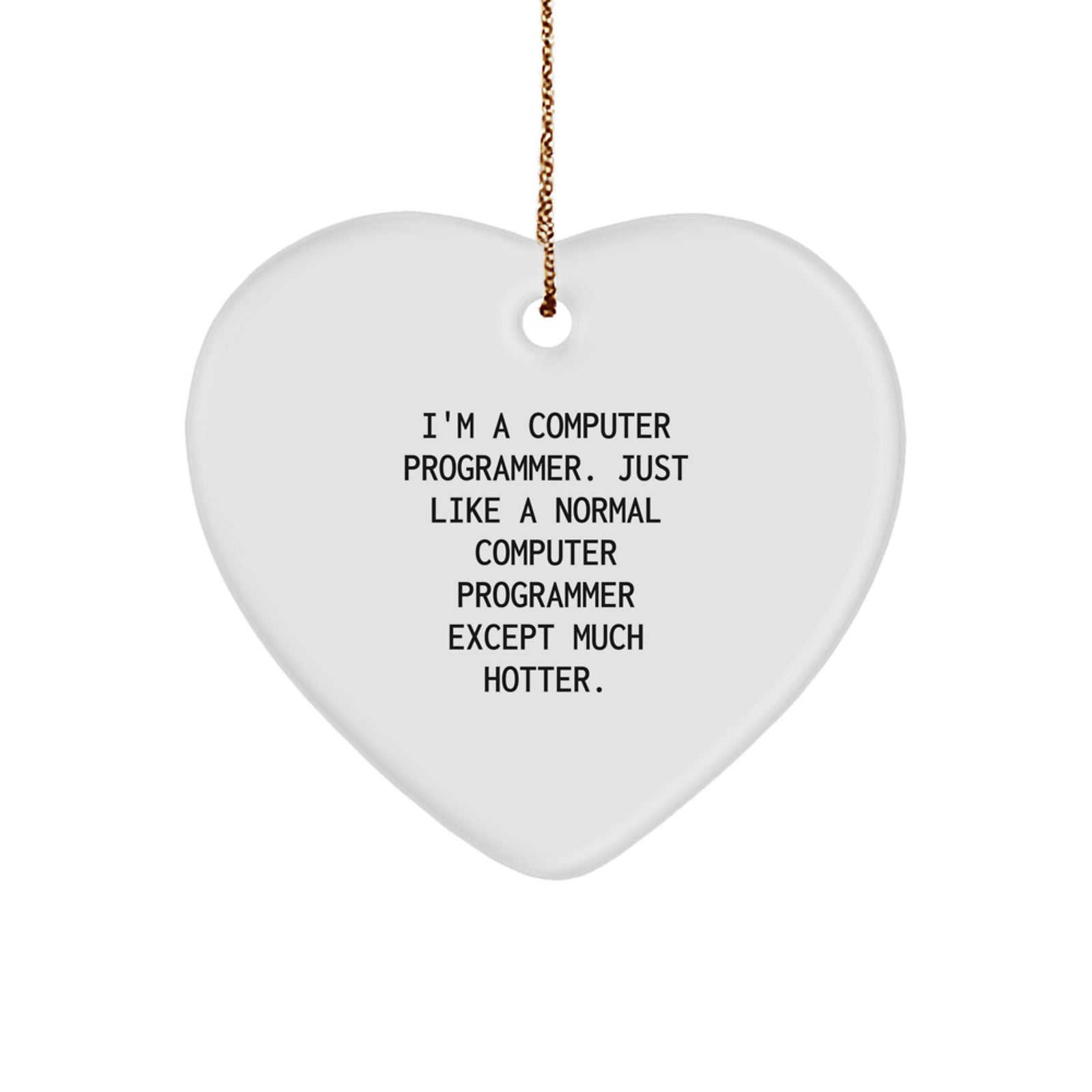 Funny Computer Programmer Gifts, Heart Ornament, Christmas Unique Presents for Him, I'm a Hot Computer Programmer, Gifts from Friends to Family - Image 1