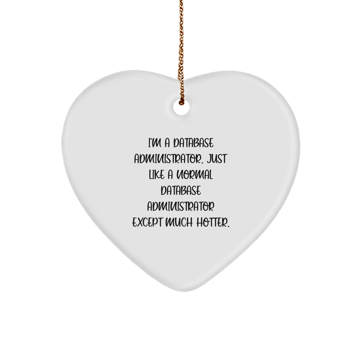 Funny Database Administrator Gifts, Heart Ornament, 'I'm A Database Administrator. Just Like A Normal...' for Men, Unique Christmas Unique Gifts from Friends - Image 1