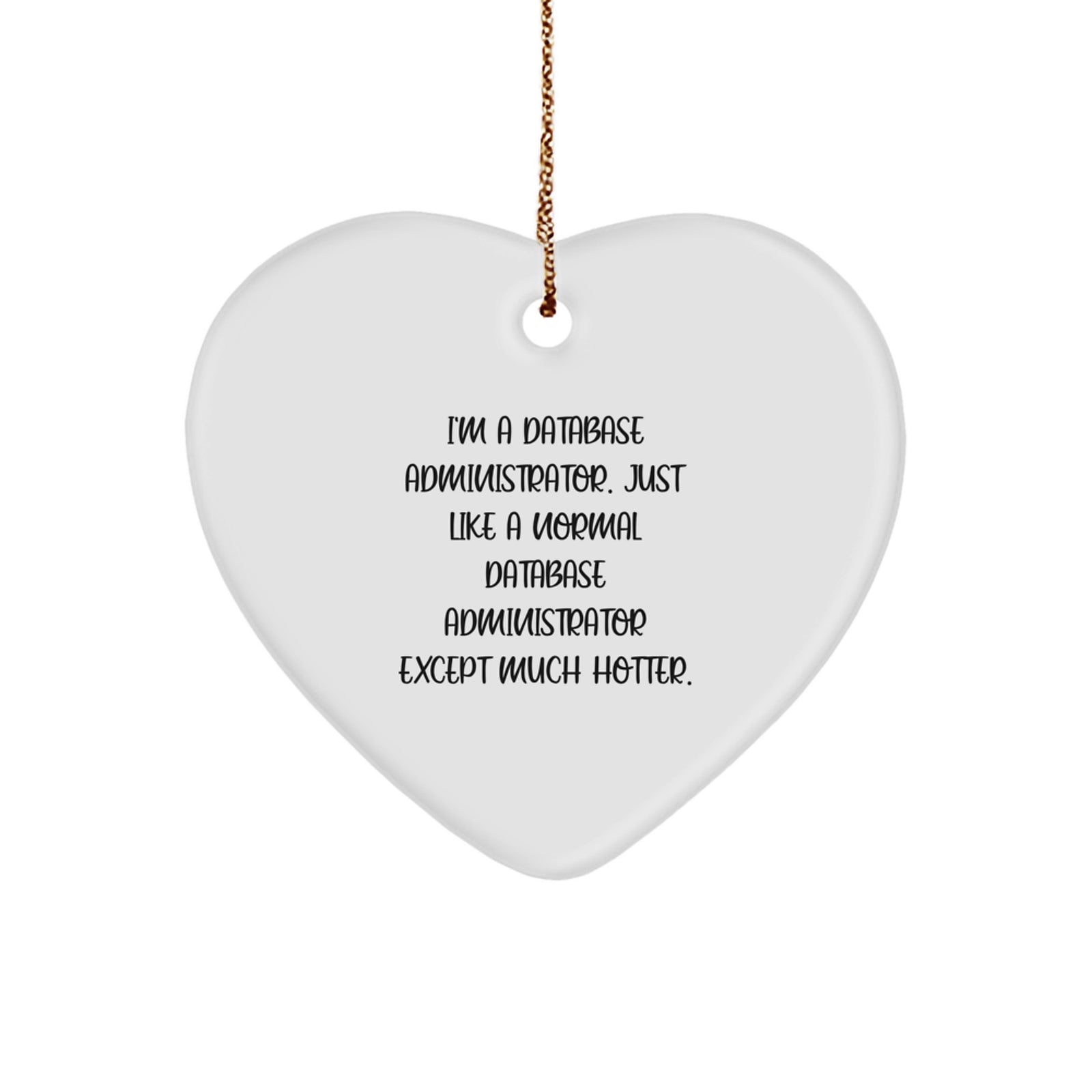 Funny Database Administrator Gifts, Heart Ornament, 'I'm A Database Administrator. Just Like A Normal...' for Men, Unique Christmas Unique Gifts from Friends - Image 1
