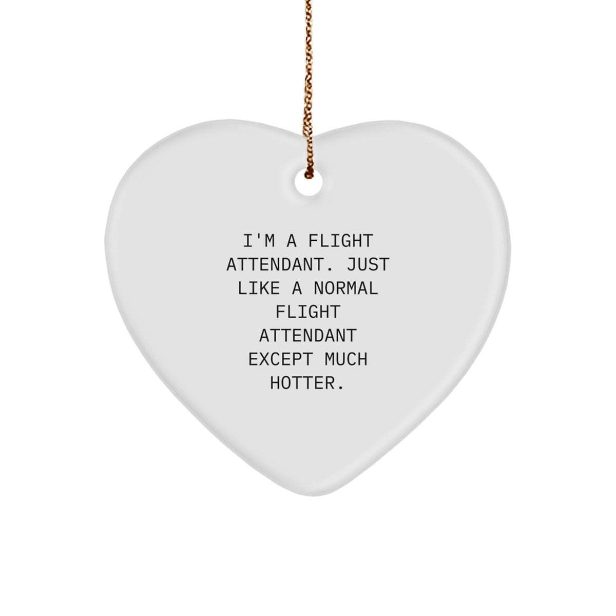 Funny Flight Attendant Gifts for Coworkers - Heart Ornament, &#39;I&#39;m A Flight Attendant Much Hotter&#39; Quote, Christmas Unique Presents for Friends, Family, Women - Image 1