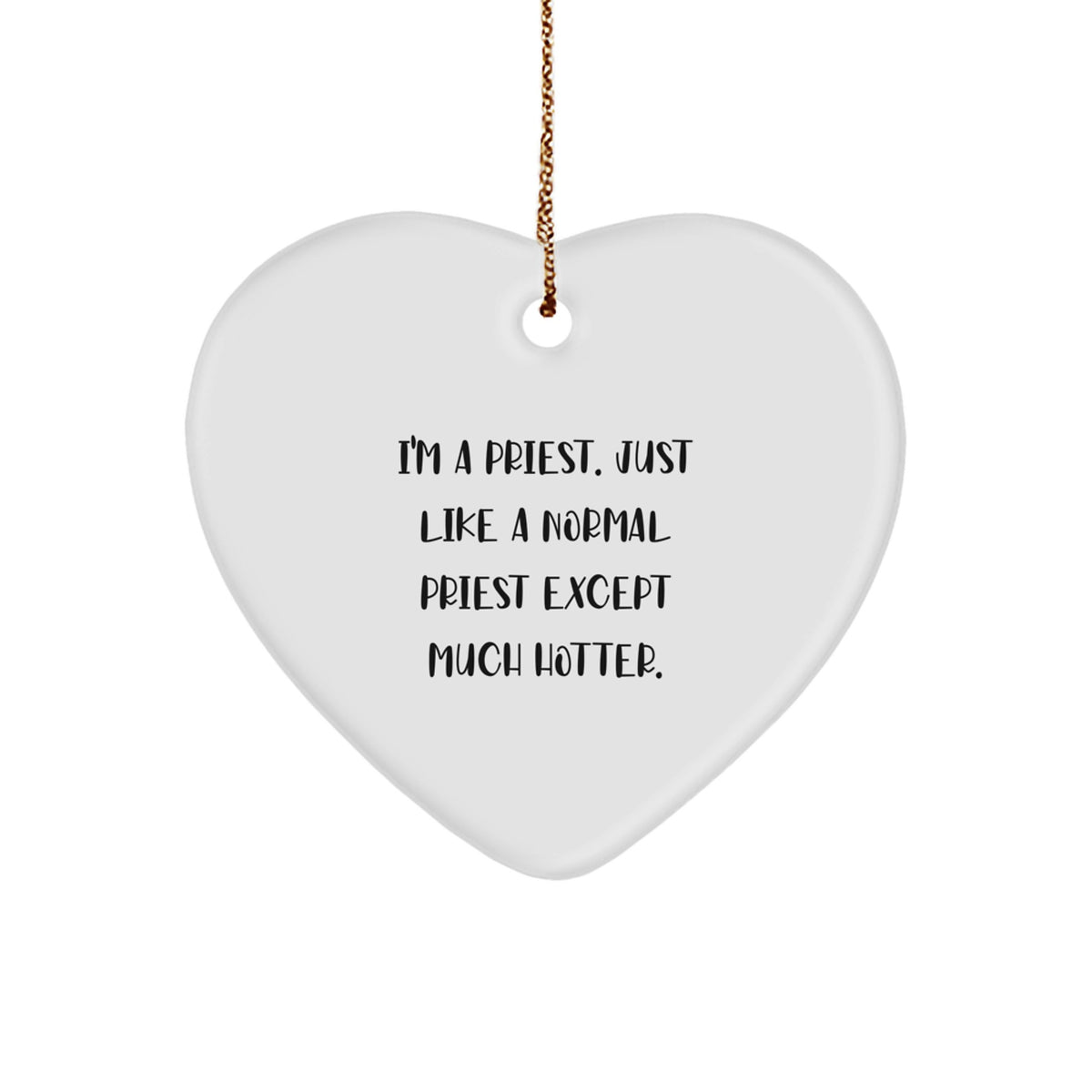 Funny Priest Heart Ornament, Unique Christmas Unique Gifts for Men from Friends, Priest Decorations for Home - Image 1