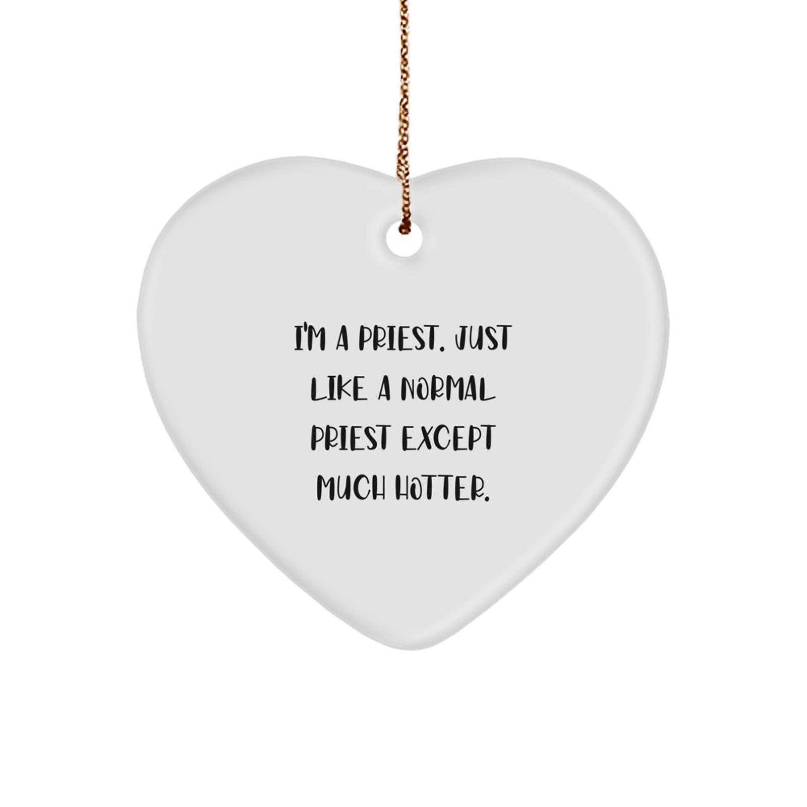 Funny Priest Heart Ornament, Unique Christmas Unique Gifts for Men from Friends, Priest Decorations for Home - Image 1