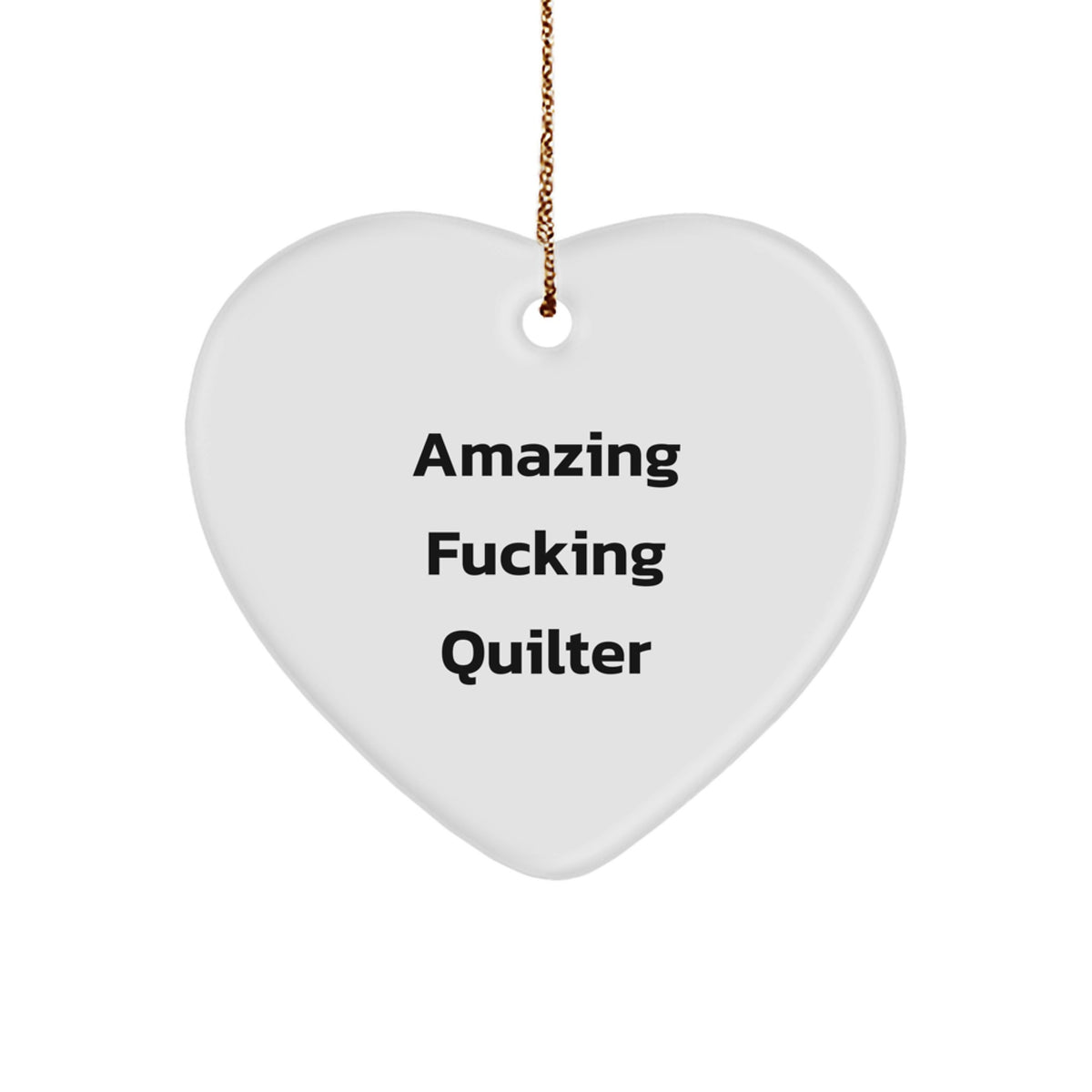 Quilter Heart Ornament Gifts from Friends for Quilter - Funny Quilting Christmas Decor - Image 1