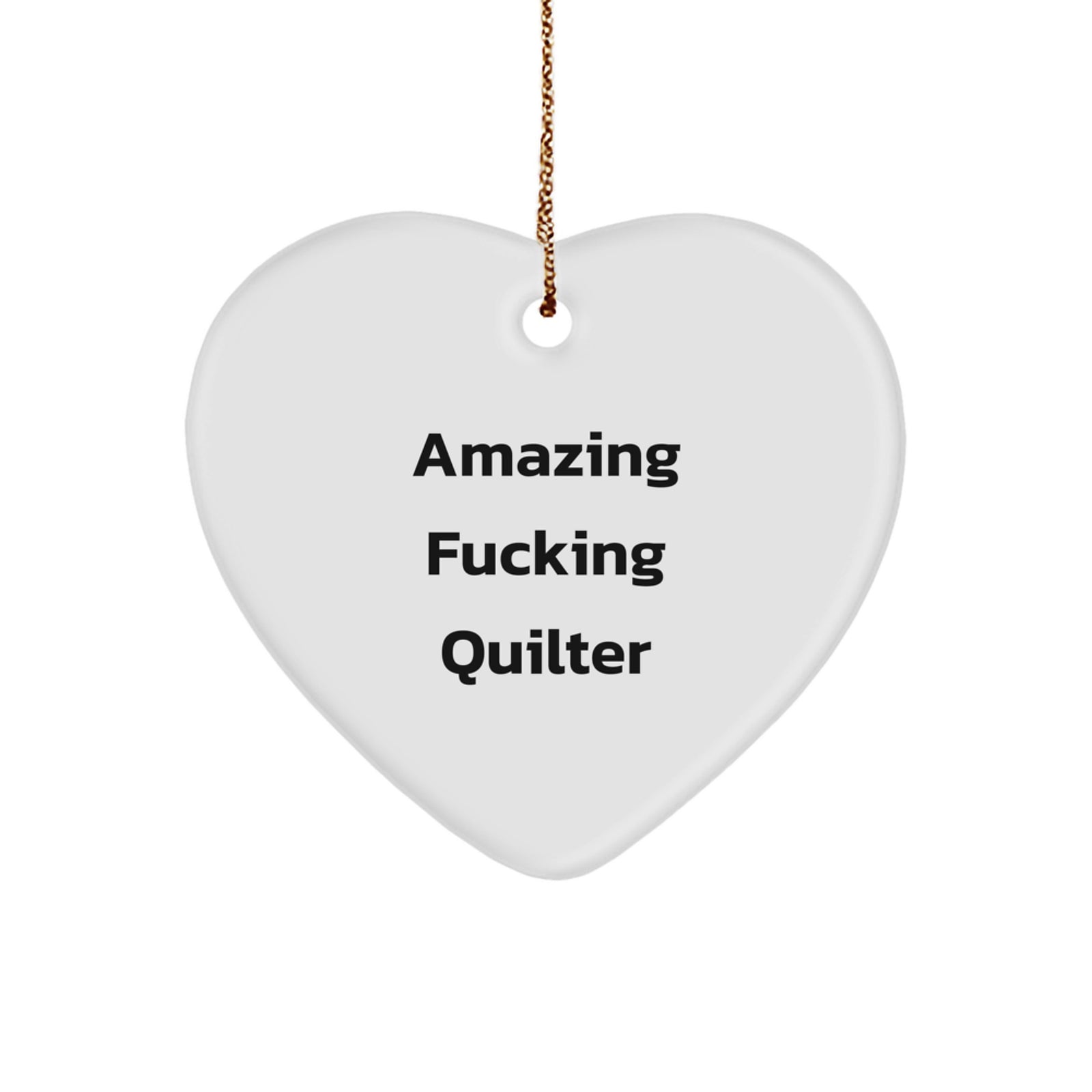 Quilter Heart Ornament Gifts from Friends for Quilter - Funny Quilting Christmas Decor - Image 1