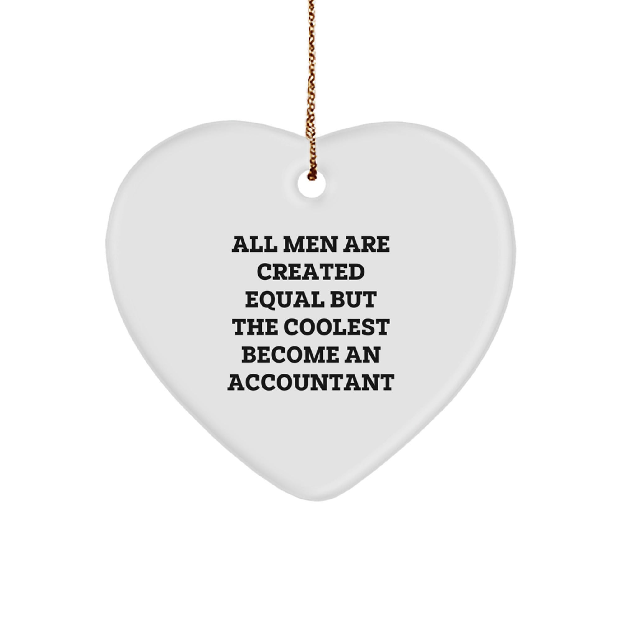 Funny Quote Accountant Gifts from Men, Heart Ornament, Christmas Unique Presents for Accountant Friends and Family - Image 1