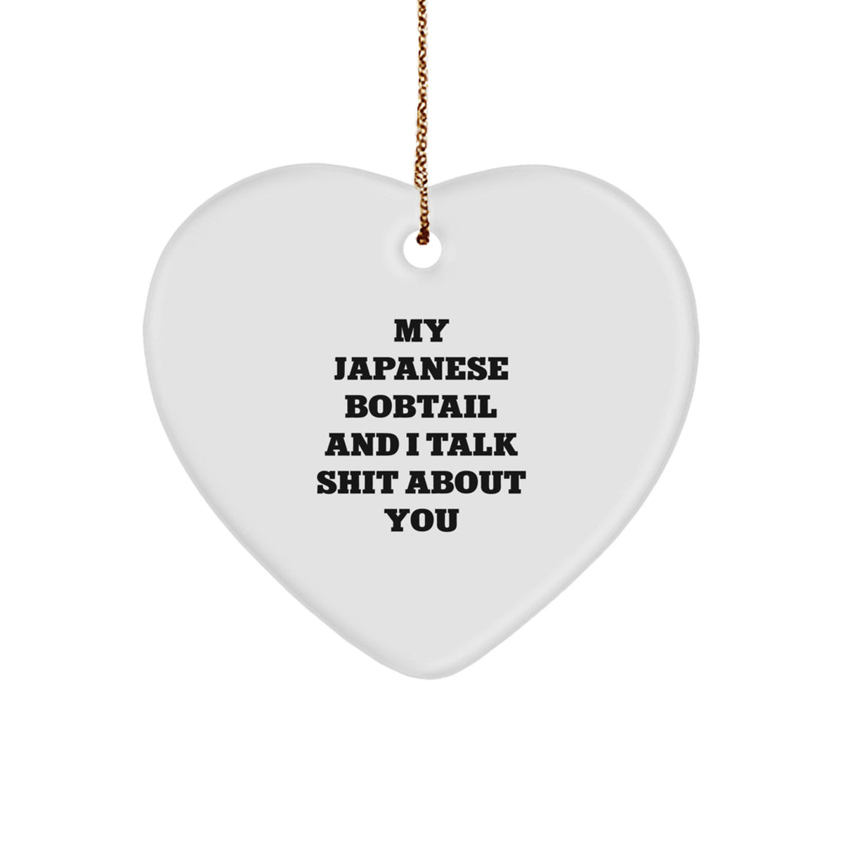 Japanese Bobtail Cat Lover Gifts from Men to Family, Funny Heart Ornament for Christmas Unique Gifts - Image 1
