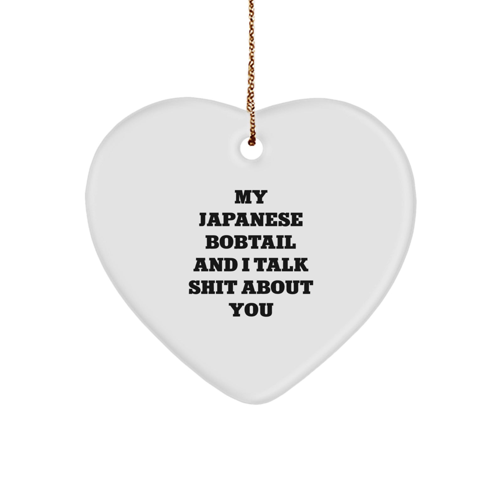 Japanese Bobtail Cat Lover Gifts from Men to Family, Funny Heart Ornament for Christmas Unique Gifts - Image 1