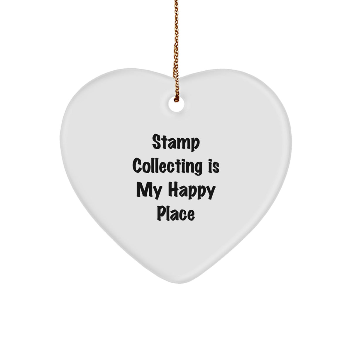 &#39;Stamp Collecting&#39; Heart Ornament for Christmas Unique Gifts - &#39;Stamp Collecting Is My Happy Place&#39; Quote from Friends, Family, or Coworkers - Image 1
