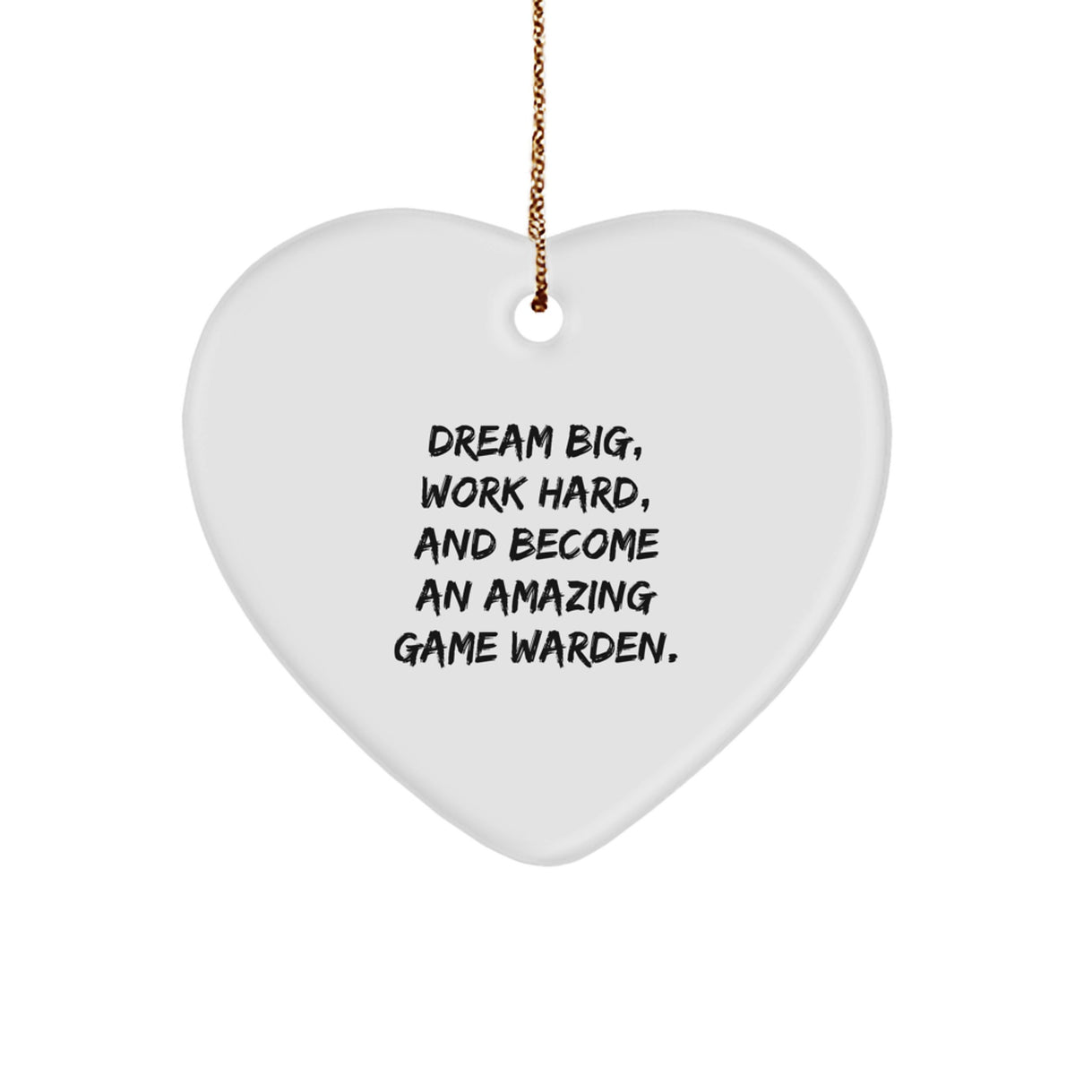 Funny Game Warden Inspirational Gifts from Friends and Family for Christmas Unique Game Warden Heart Ornament Dream Big - Image 1