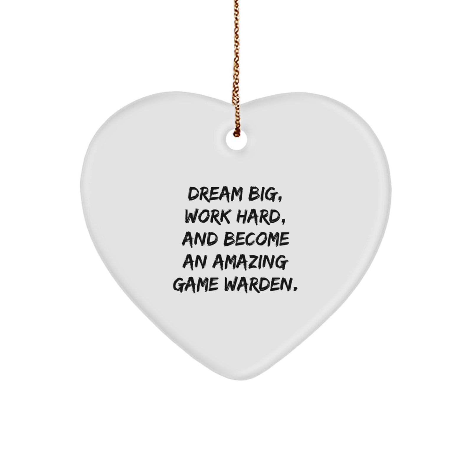 Funny Game Warden Inspirational Gifts from Friends and Family for Christmas Unique Game Warden Heart Ornament Dream Big - Image 1