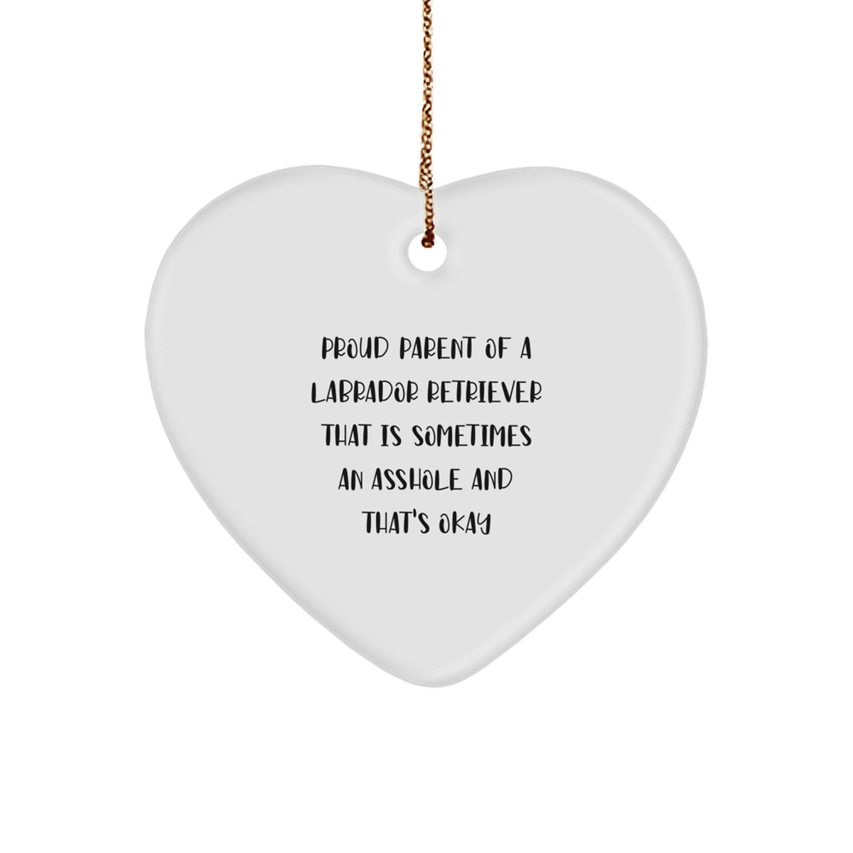 Labrador Retriever Dog Gifts for Proud Parents Funny Heart Ornament Christmas Unique Presents from Family Friends - Image 1