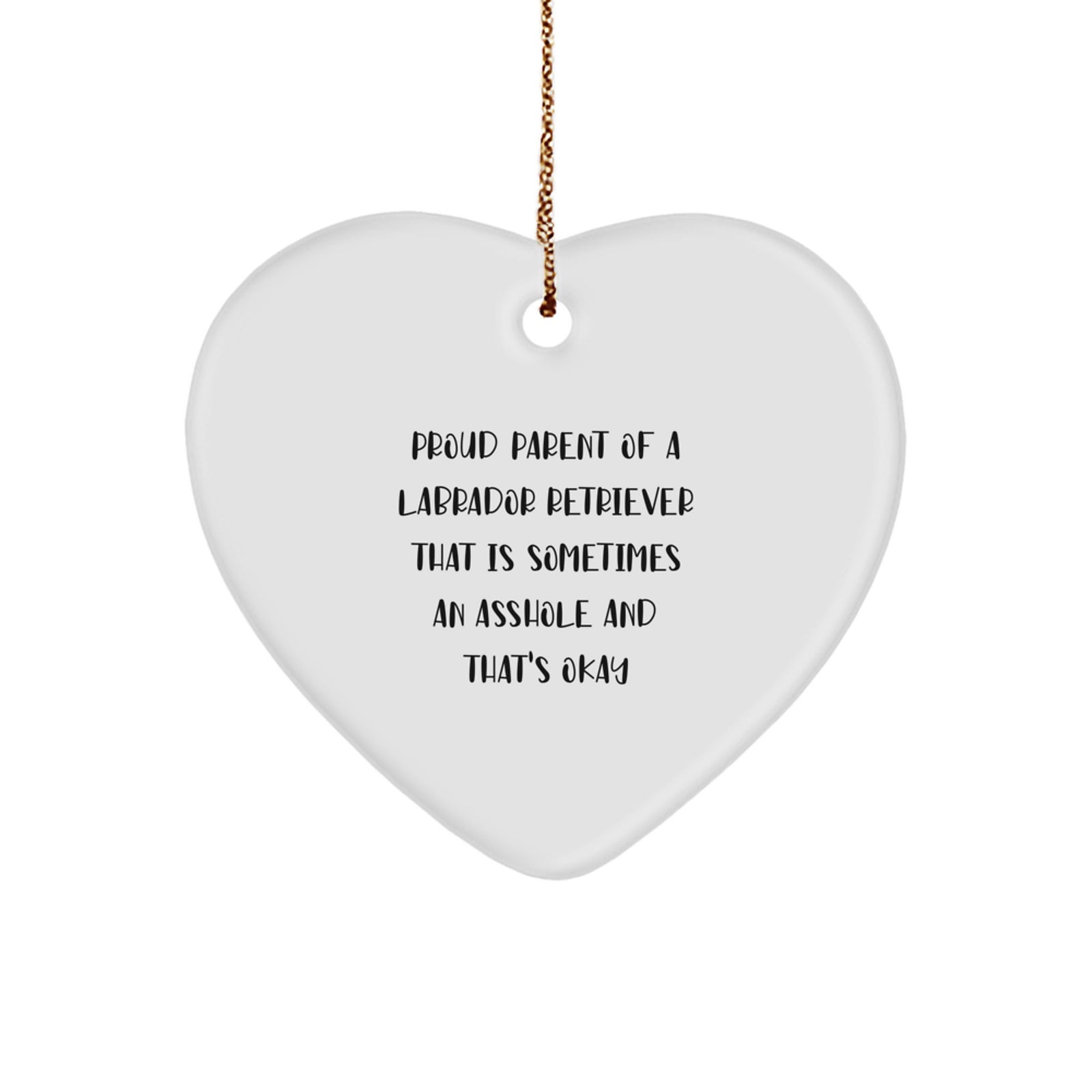 Labrador Retriever Dog Gifts for Proud Parents Funny Heart Ornament Christmas Unique Presents from Family Friends - Image 1