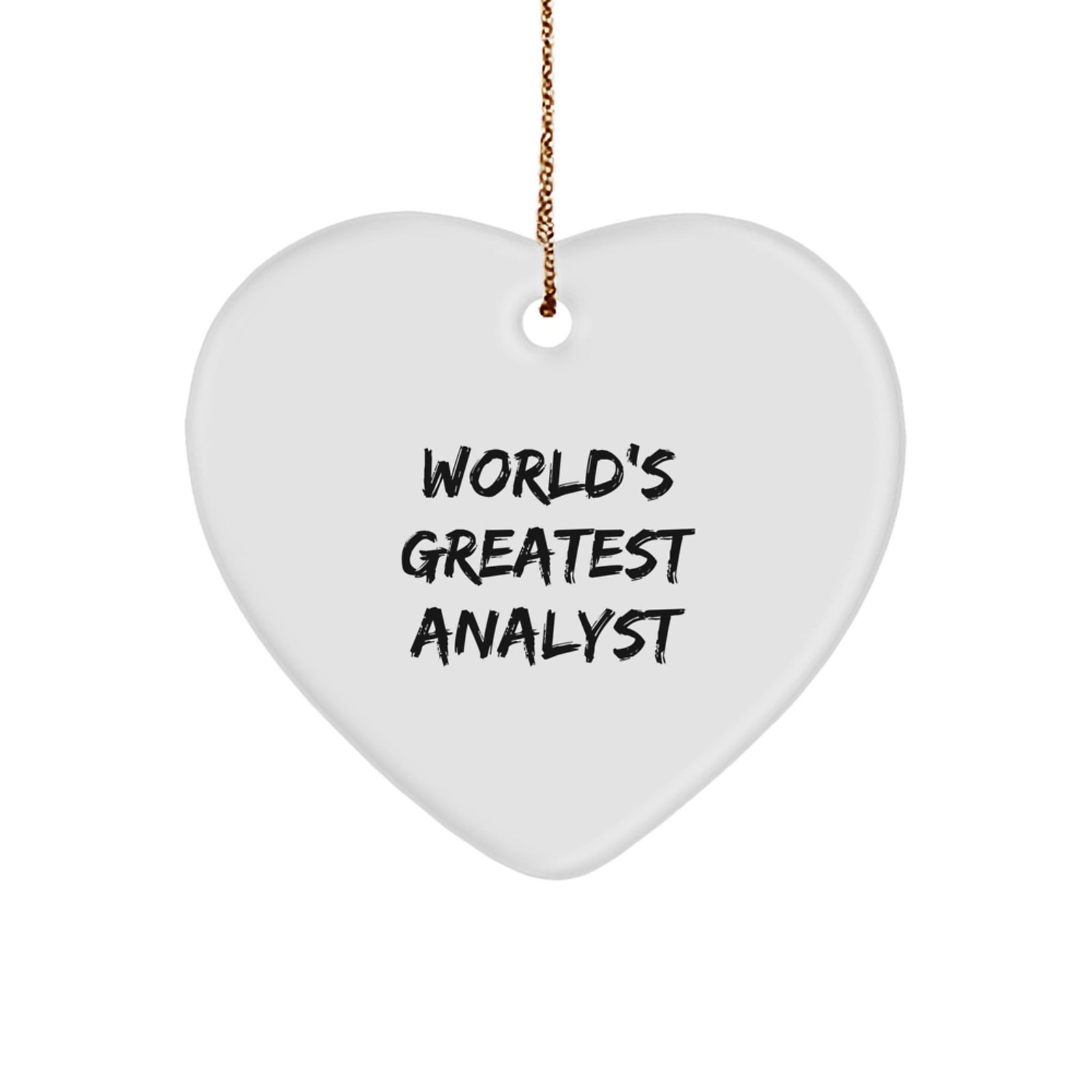 Funny Analyst Gifts from Family - 'World's Greatest Analyst' Heart Ornament, Christmas Unique Gifts for Women, Men, Coworkers, Friends - Image 1