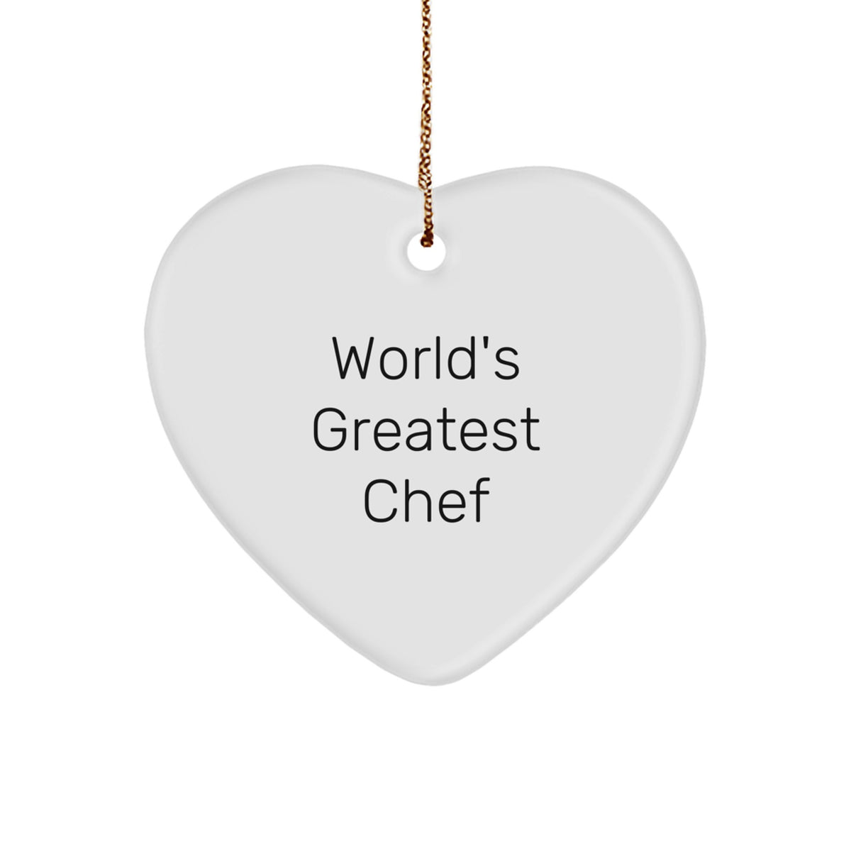 Christmas Gift for Her Heart Ornament – World's Greatest Chef – Present - Image 1