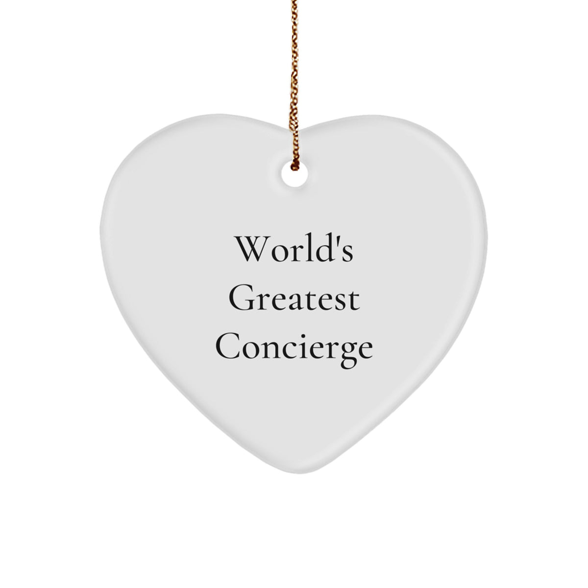 Funny Concierge Gifts from Men, Christmas Unique Concierge Heart Ornament for Women, World's Greatest Concierge Quote - Image 1
