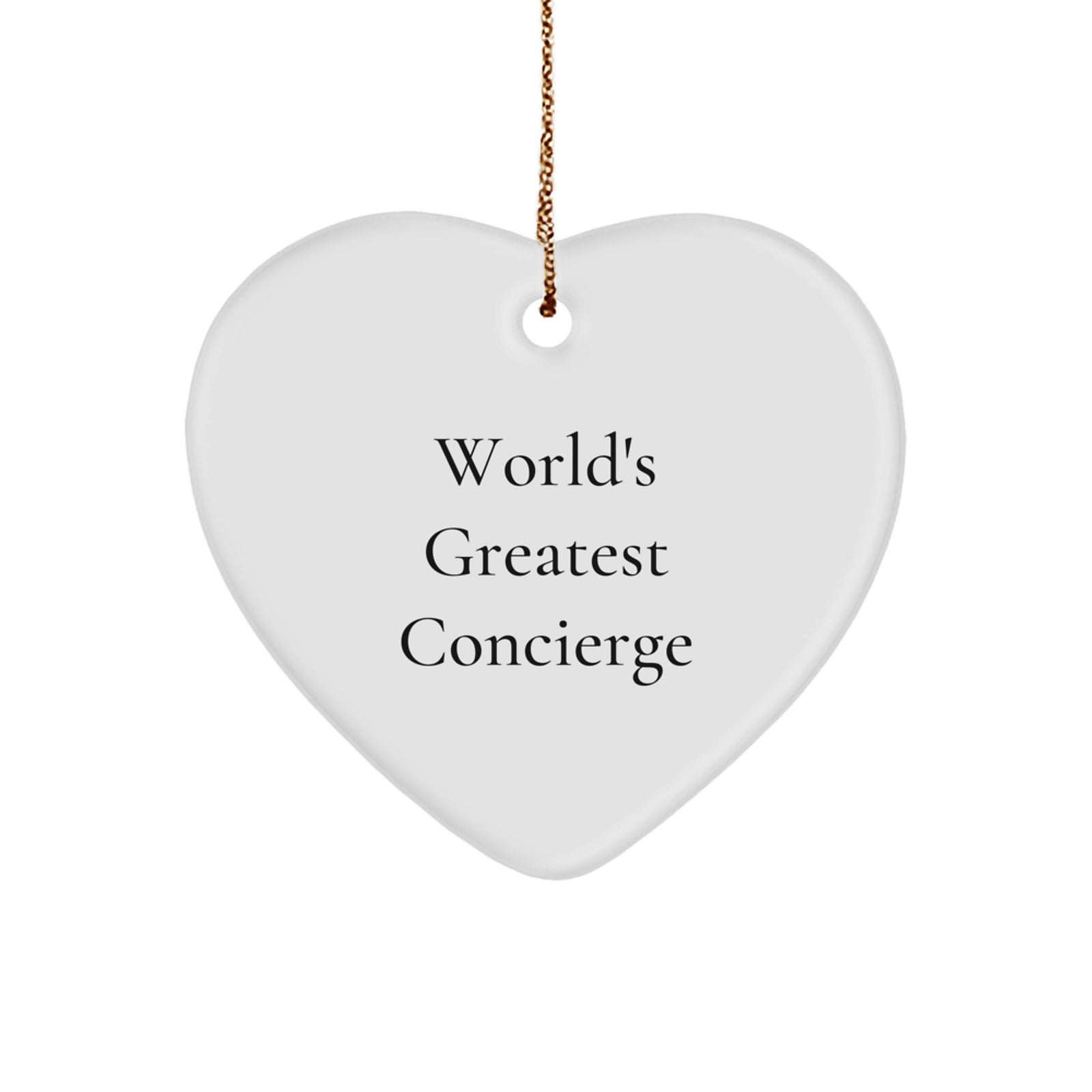 Funny Concierge Gifts from Men, Christmas Unique Concierge Heart Ornament for Women, World's Greatest Concierge Quote - Image 1