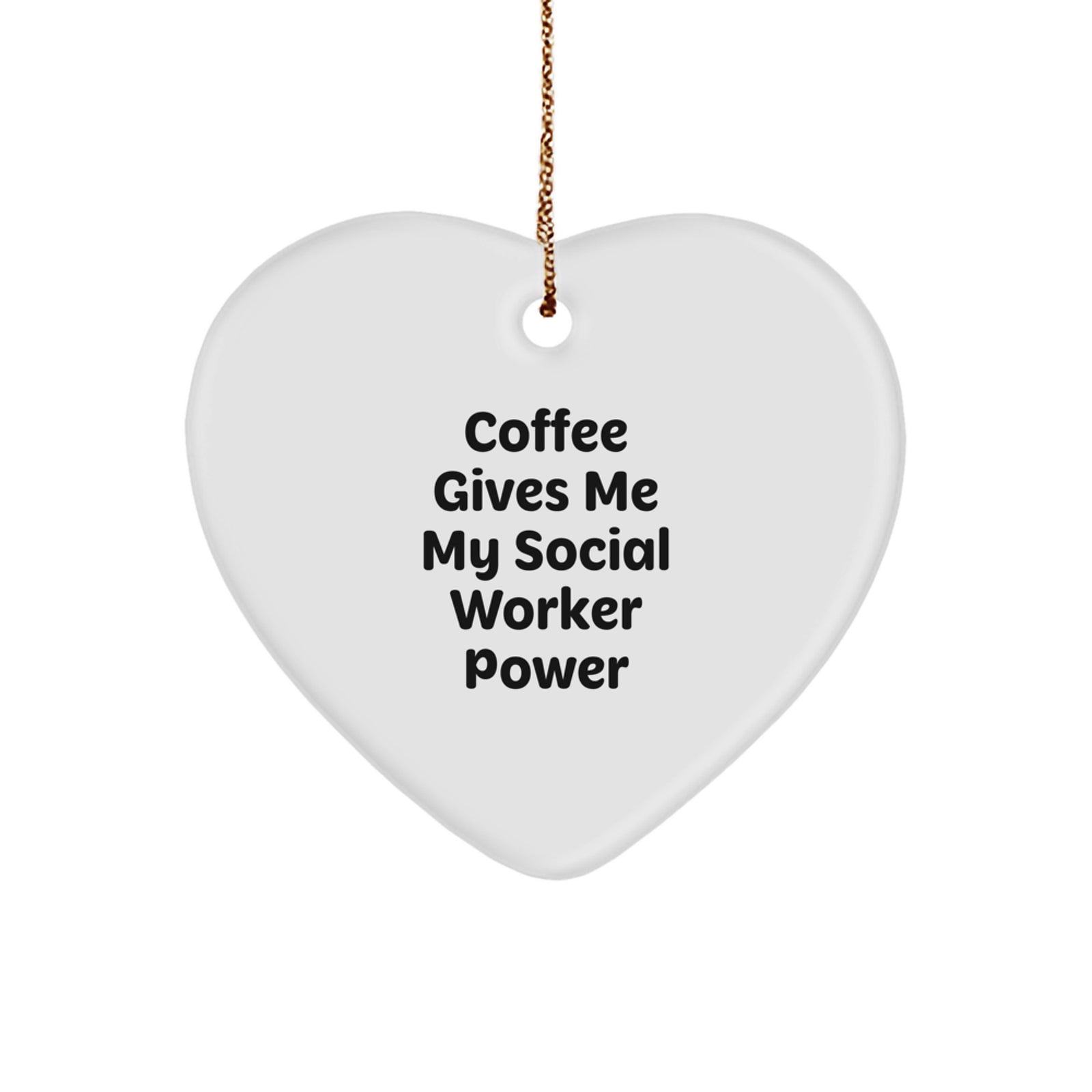 Funny Heart Ornament Gift for Social Worker, Christmas Unique Gifts from Friends, Family, or Coworkers - Image 1