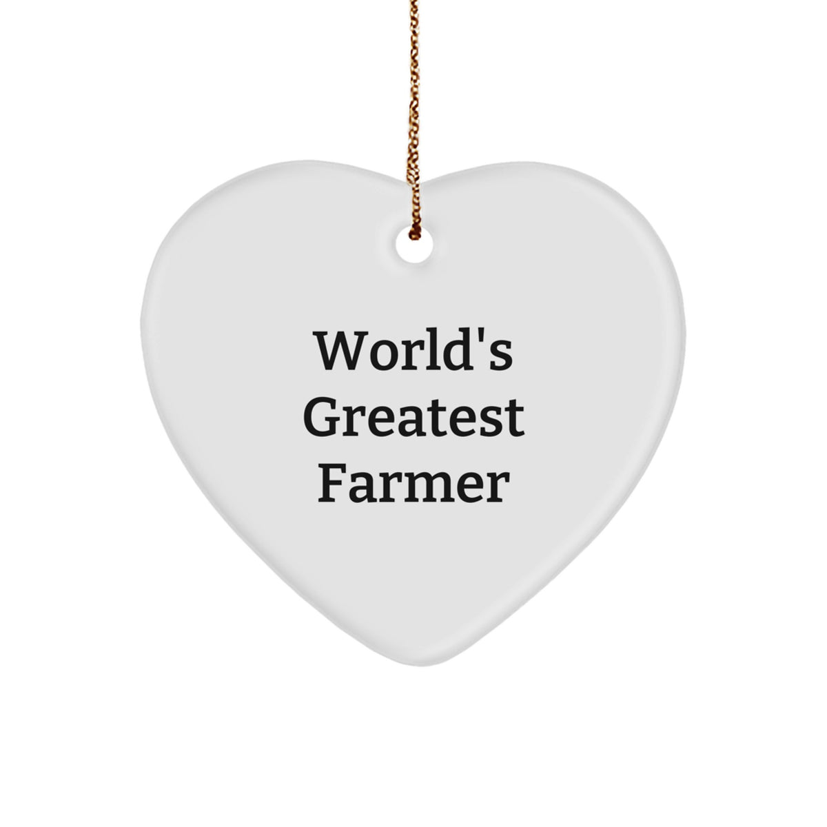 Gifts from Friends for World's Greatest Farmer Funny Heart Ornament, Christmas Unique Gifts for Farmer Man - Image 1