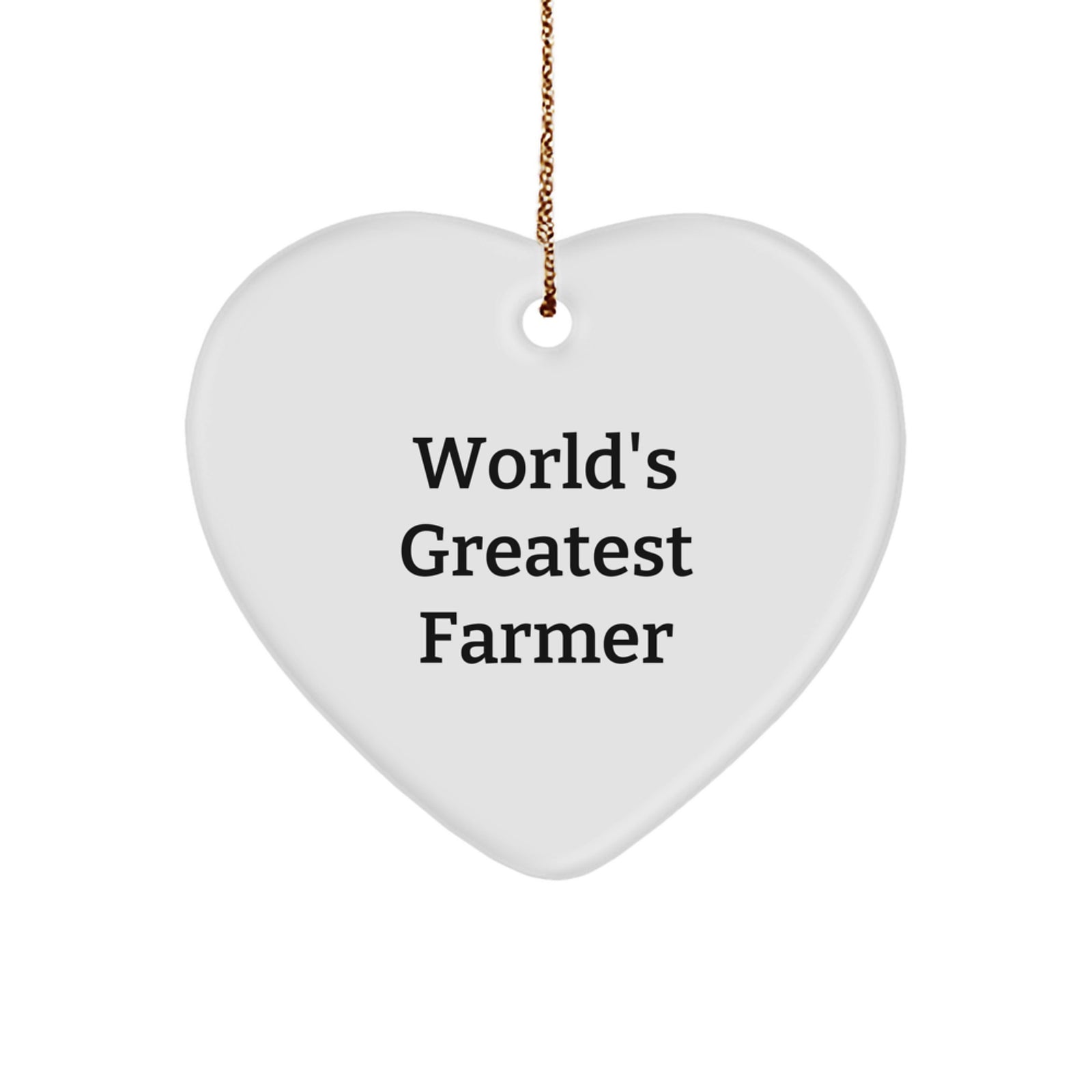 Gifts from Friends for World's Greatest Farmer Funny Heart Ornament, Christmas Unique Gifts for Farmer Man - Image 1