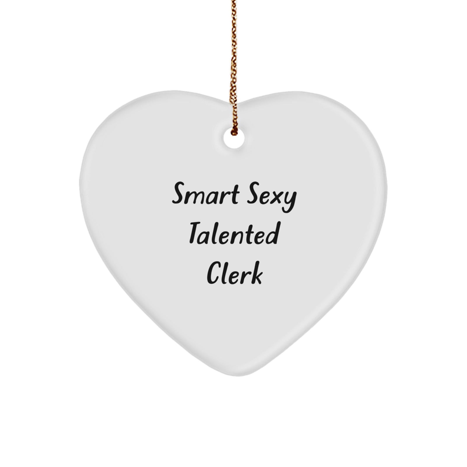 Funny Clerk Heart Ornament Gifts from Men, Women, Friends, Coworkers, Family to Clerk, Men, Women, Friends, Coworkers, Family for Christmas Unique Gifts - Image 1