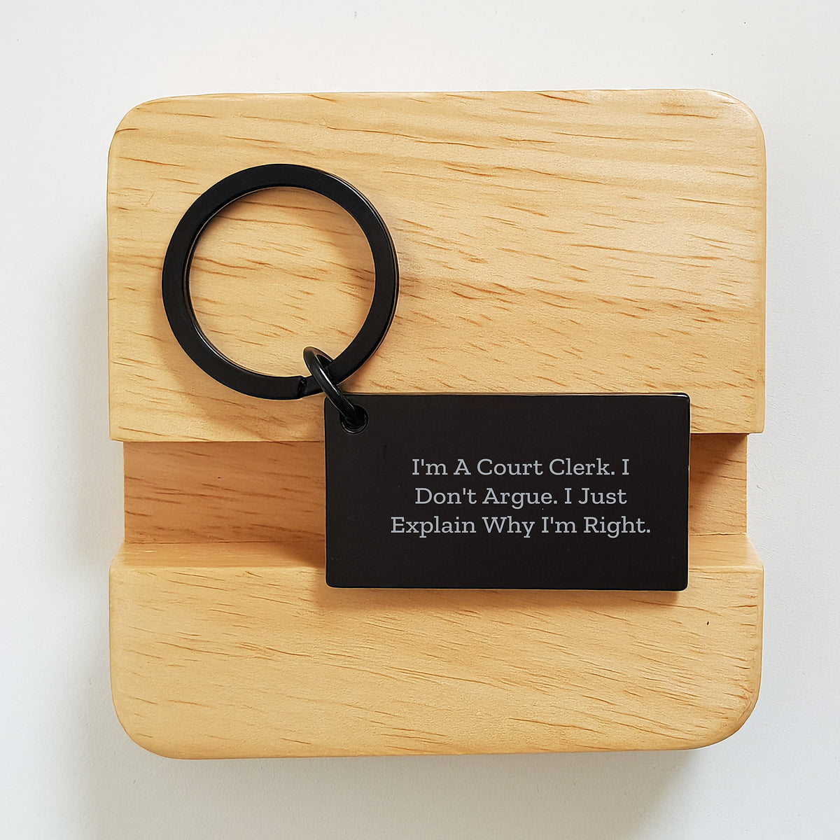 Court Clerk Keepsake Keychain Birthday Gift for Him - Image 2