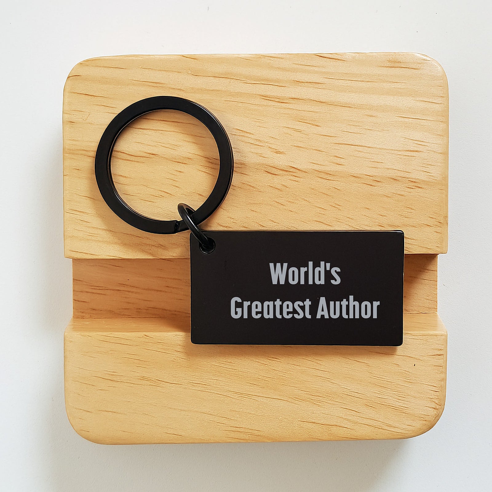 Author Enthusiast Gifts from Men - 'World's Greatest Author' Black Keychain, Unique Valentine's Gifts for Author Friends - Image 2