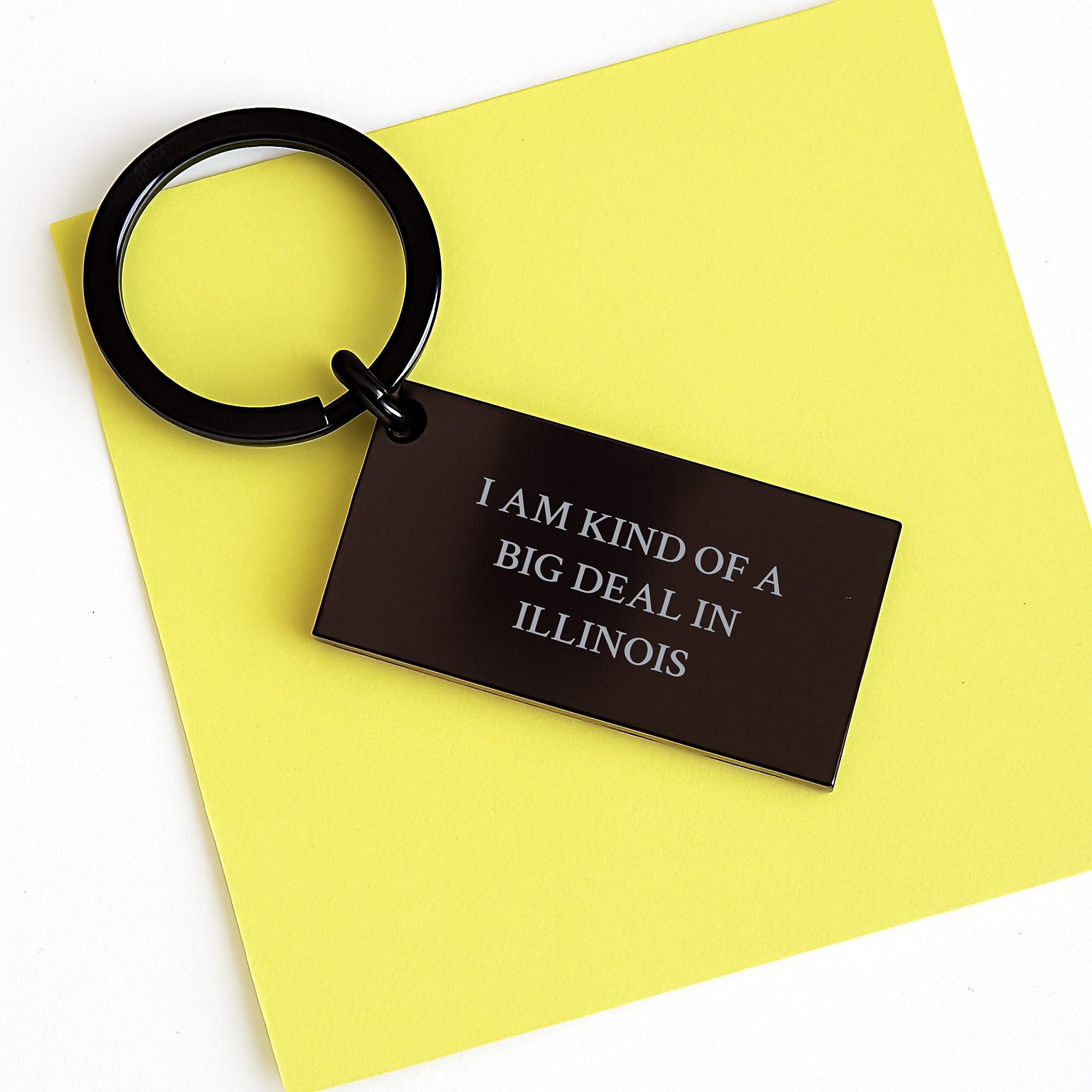 Funny Illinois Keychain Gifts from Friends for Men and Women on Birthday - 'I Am Kind Of A Prime Selection In Illinois' Engraved Stainless Steel Keychain - Image 3