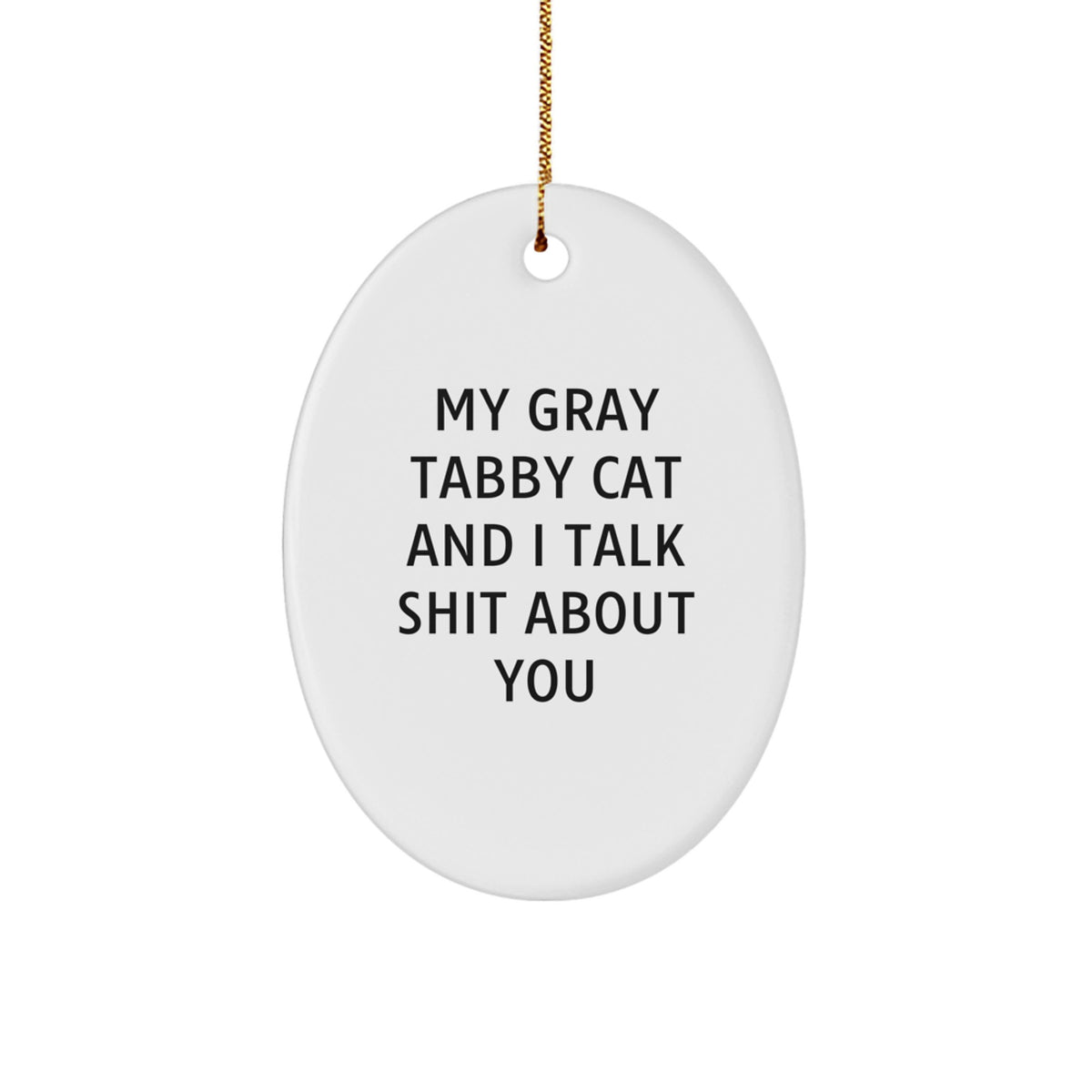 Sassy Gray Tabby Cat Christmas Ornament Gift for Friends - Image 1
