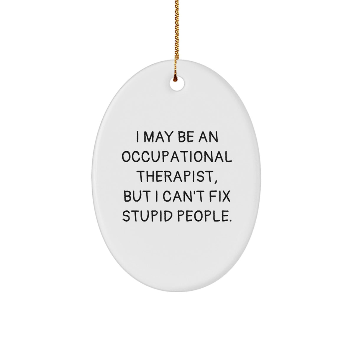 Funny Occupational Therapist Gifts from Friends, Oval Ornament with Inspirational Quote, Occupational Therapist Appreciation Christmas Unique Gifts - Image 1
